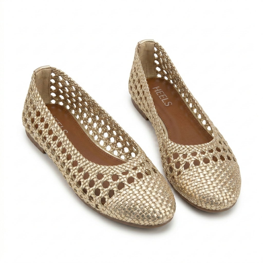 Stella Premium Crochet Perforated Flat Ballerinas