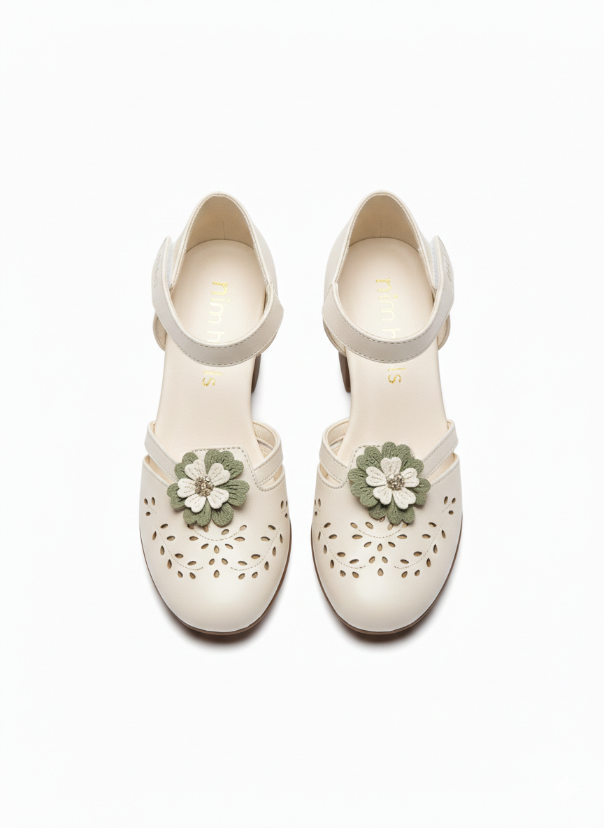 Melrose Premium Leather Perforated Ankle Strap Summer Sandals - The Heels India