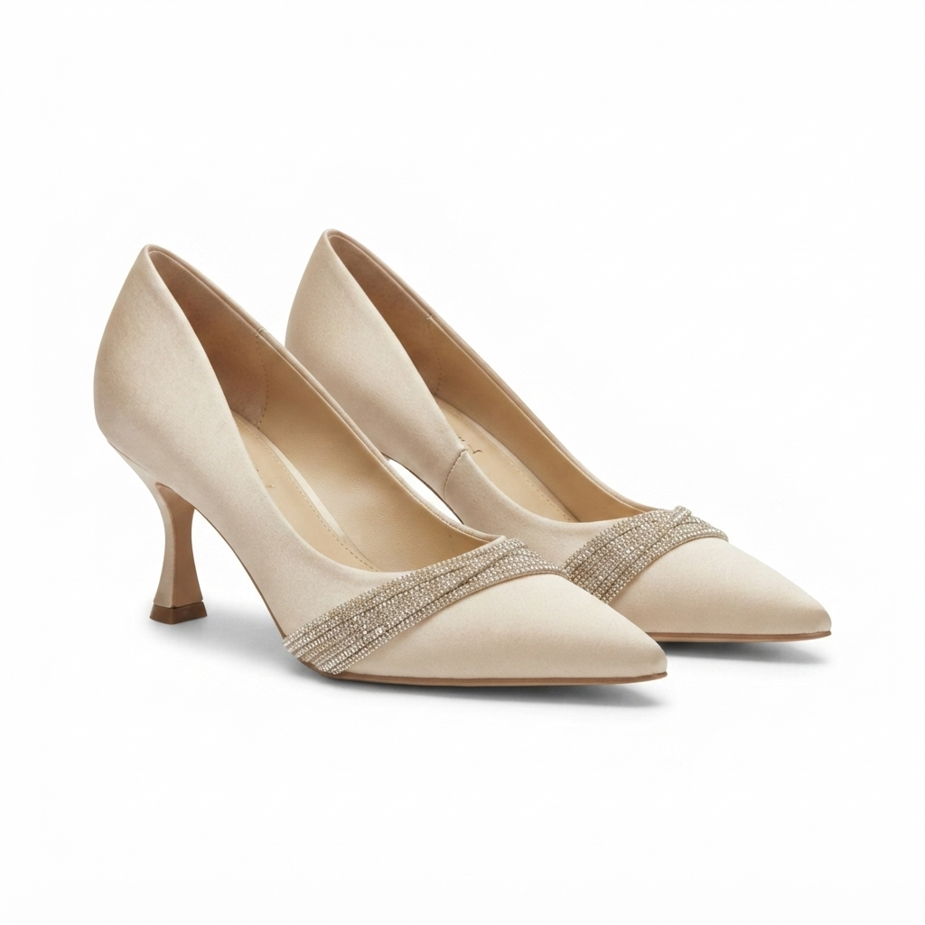 Jen Premium Pointed Bling Pencil Heel Stilettos