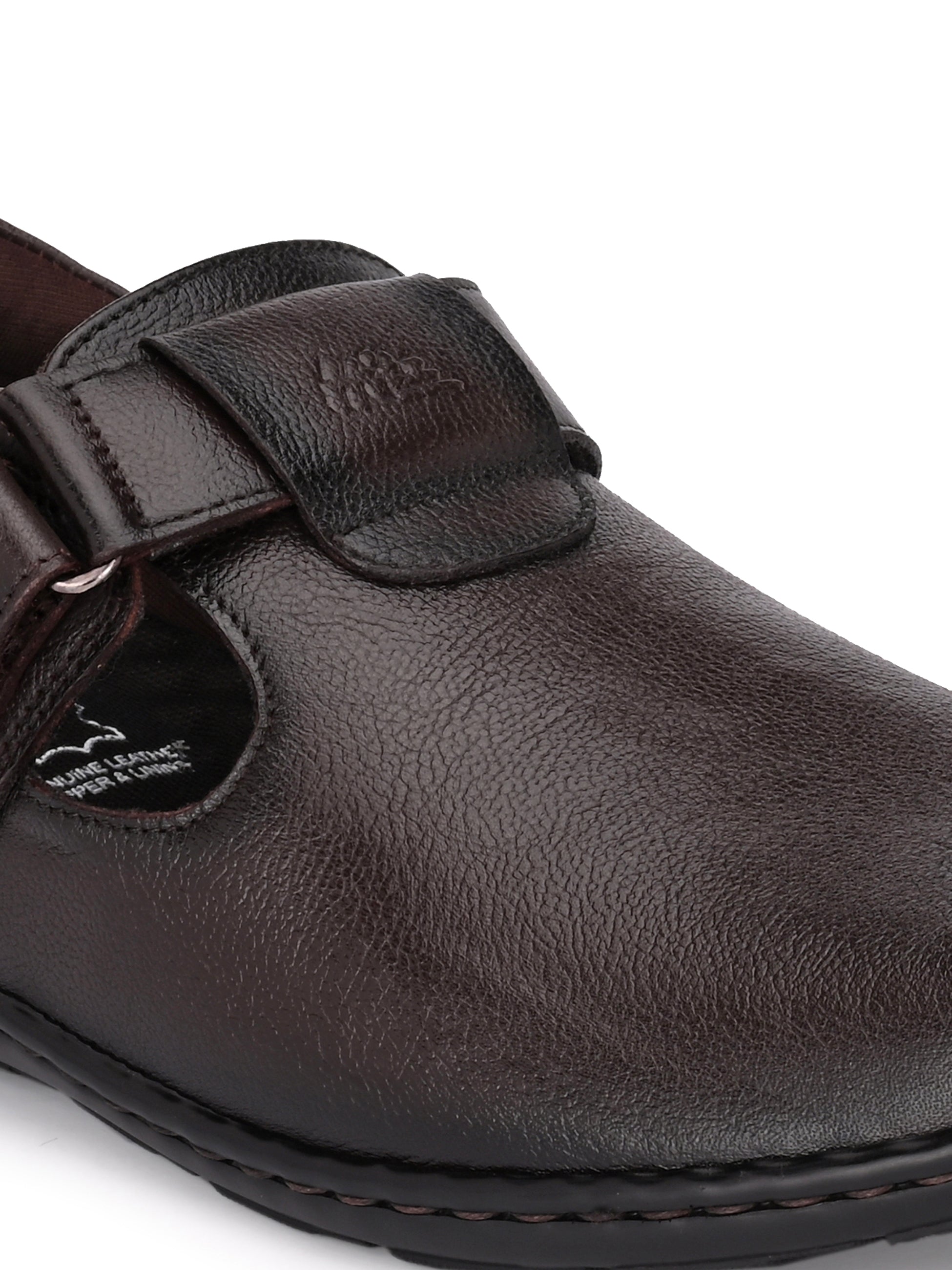 Brunel Leather Velcro Roman Sandals