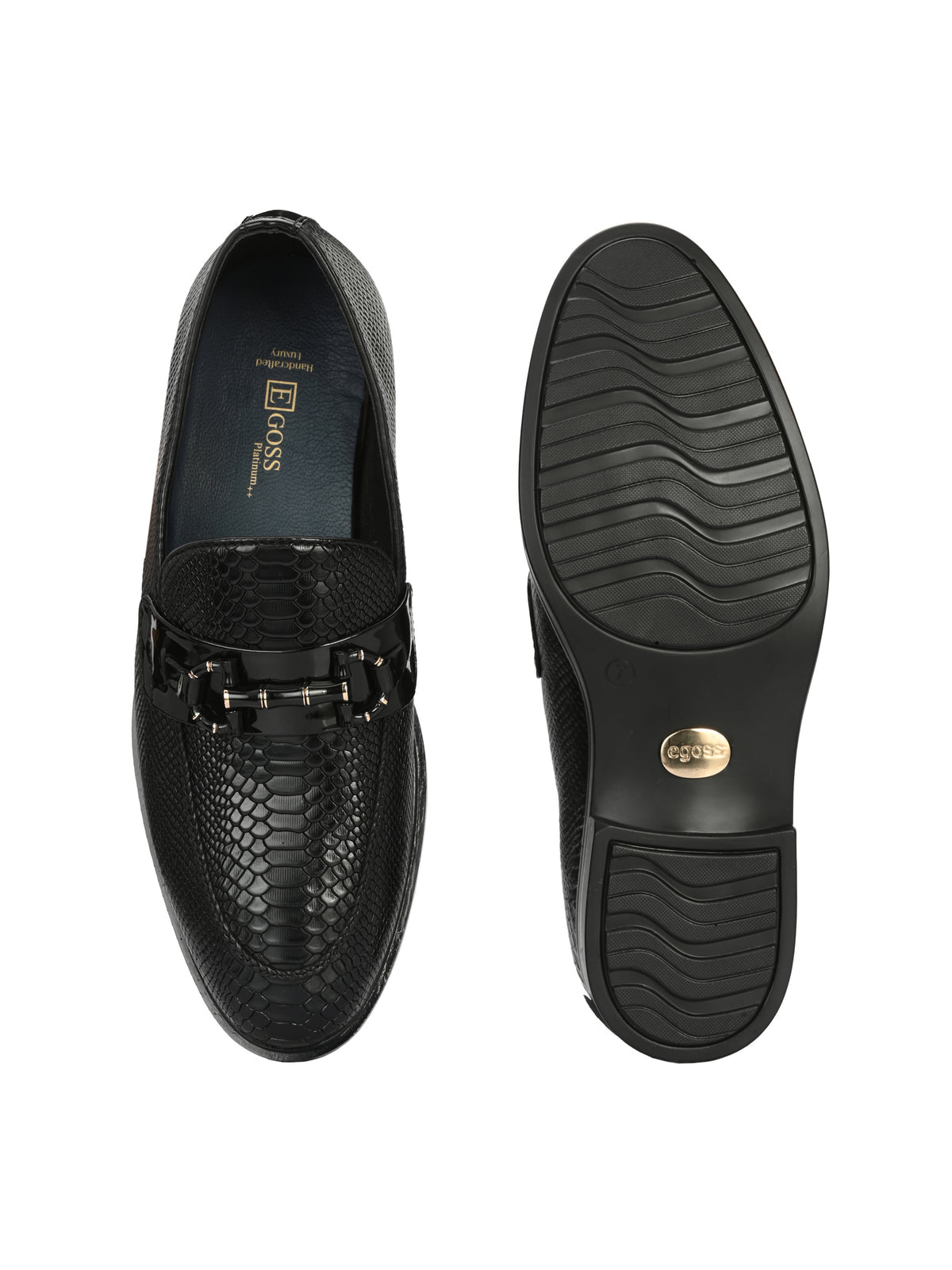 Oliver Textured Leather Buckle Loafers