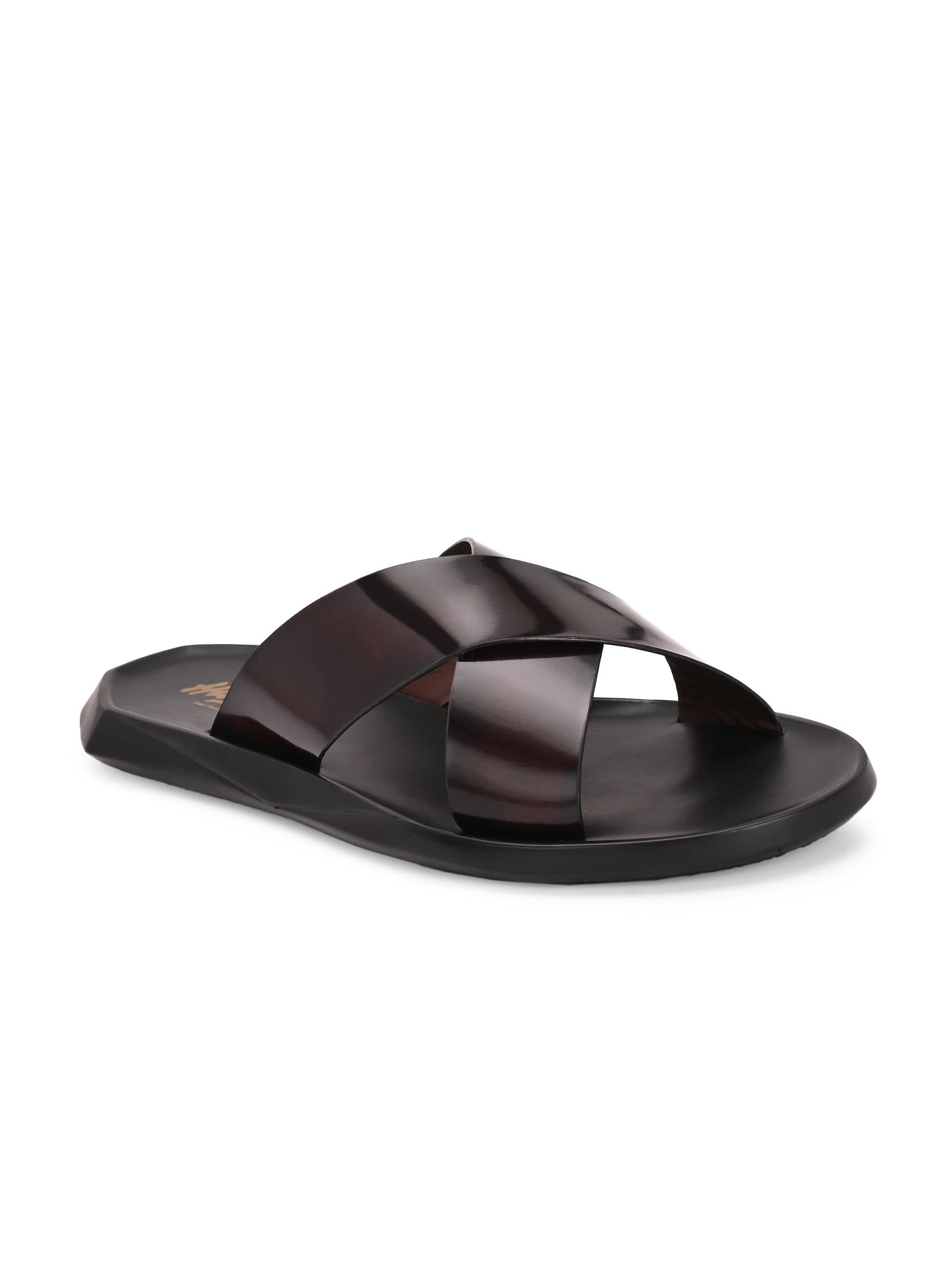 Rocha Cross Leather Slippers