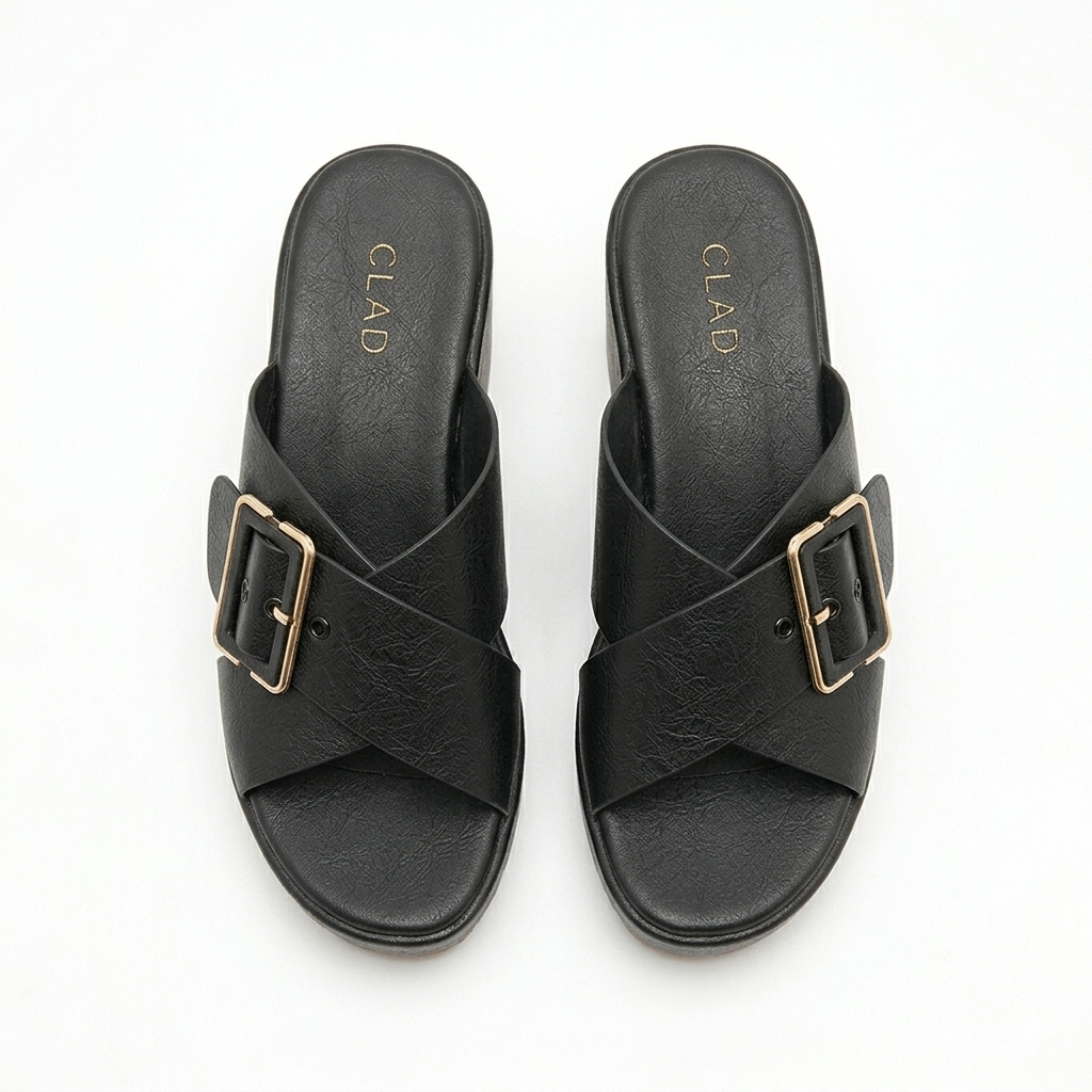 Nysa Chunky Platform Cross Peep Toe Heels - The Heels India