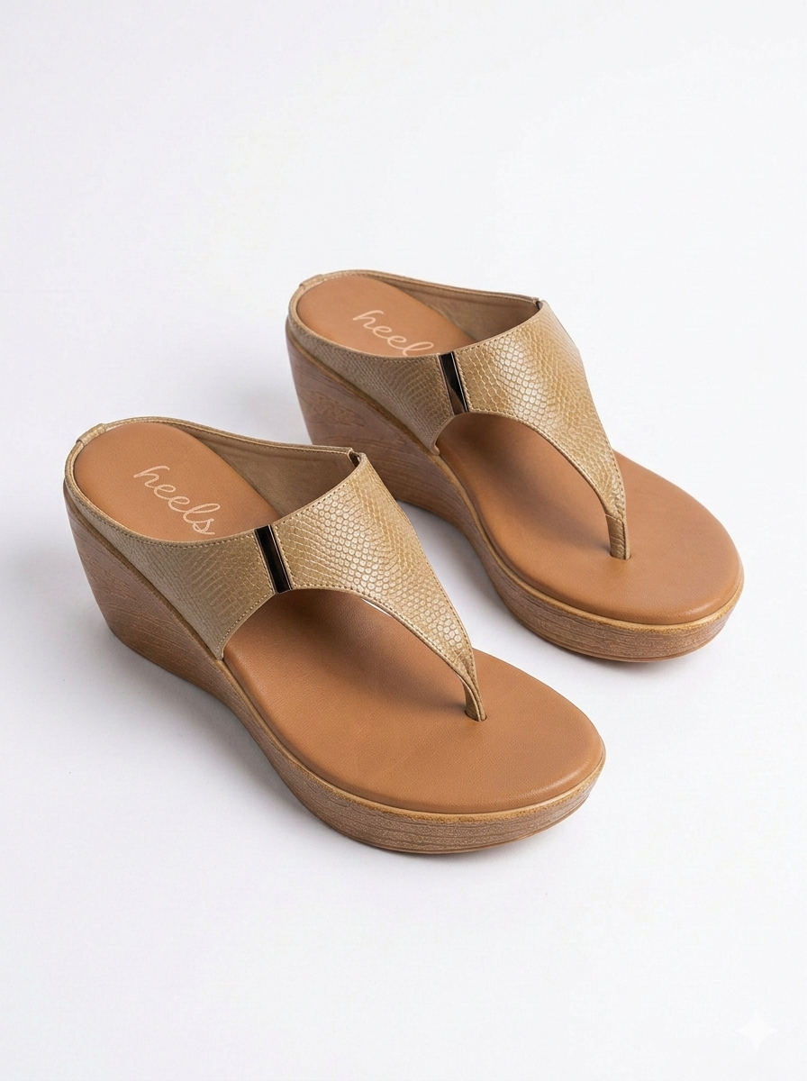 Margaret Comfort Slip On Wedge Platform Heel Slippers