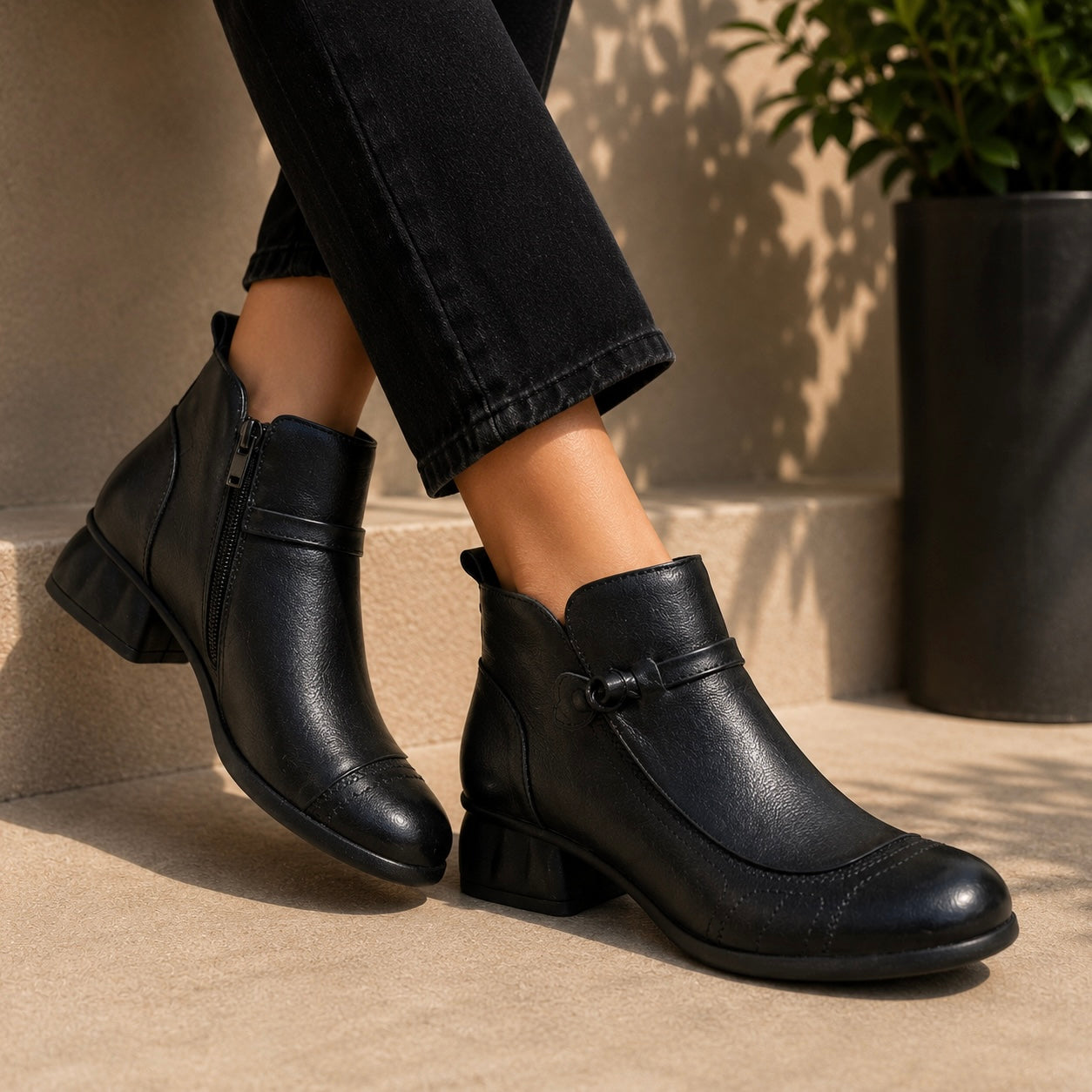 Hyde Leather Comfort Ankle Zip Boots