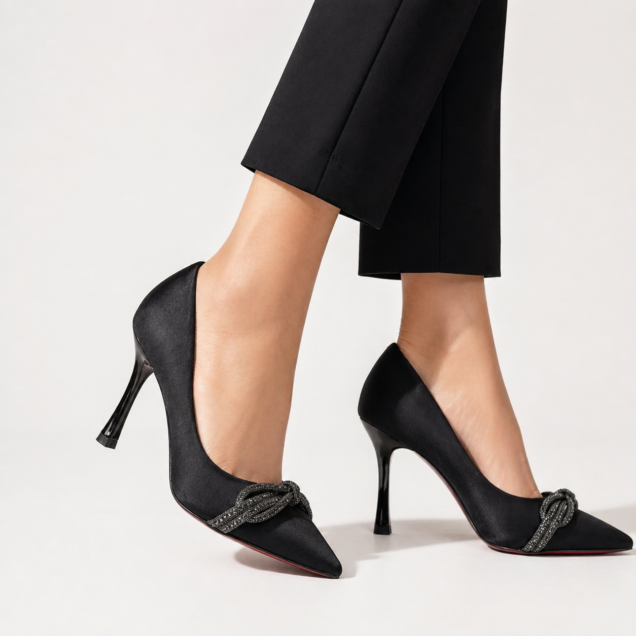 Iris Premium Pointed Bling Pencil Heel Stilettos