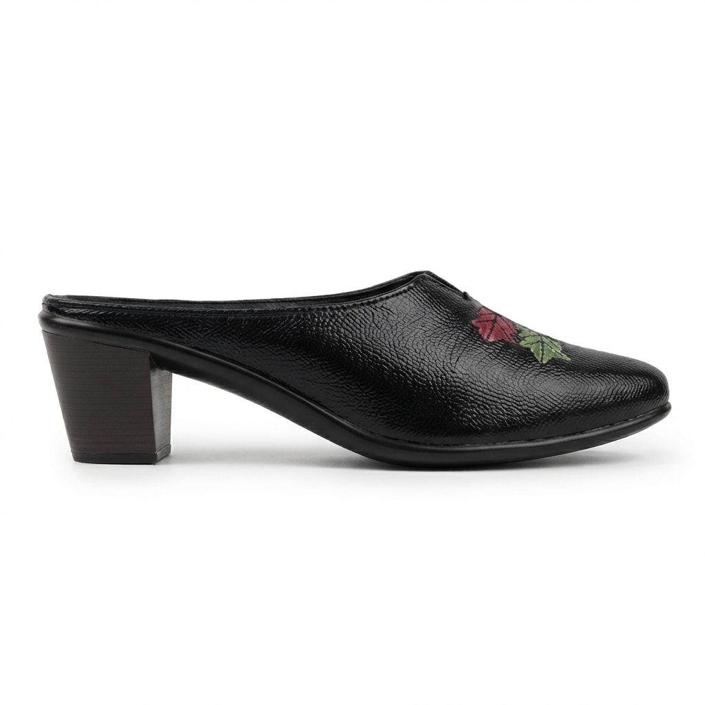 Autumn 2.0 Leather Back Open Block Heel Mules