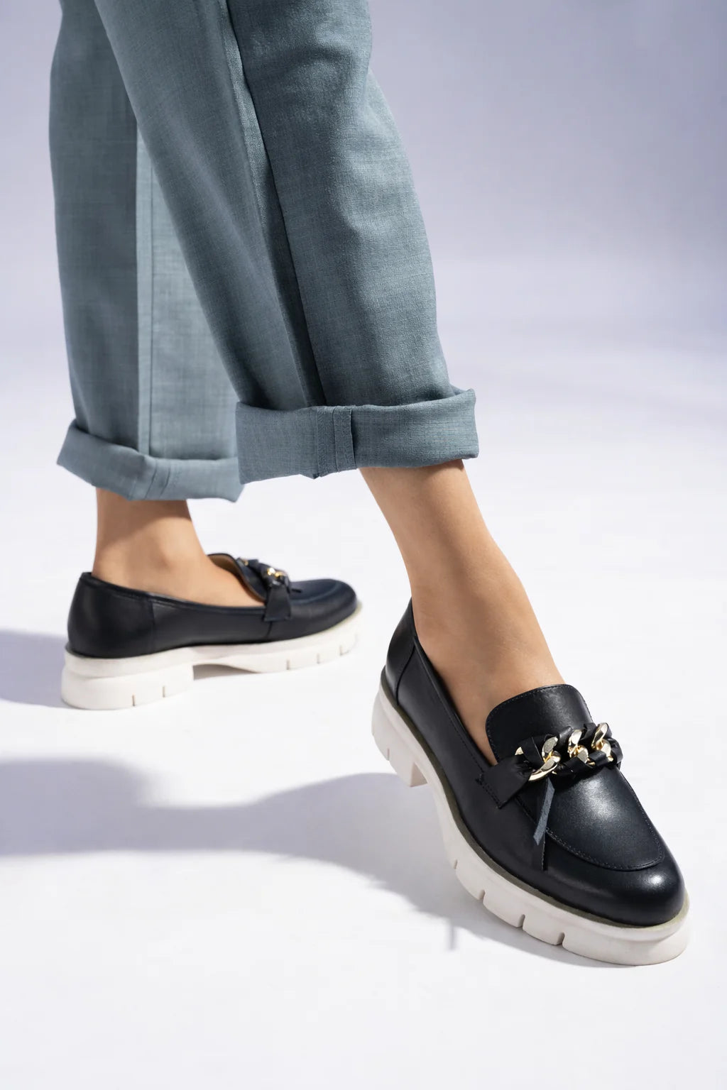 TREND'E Premium Leather Chunky Loafers - The Heels India