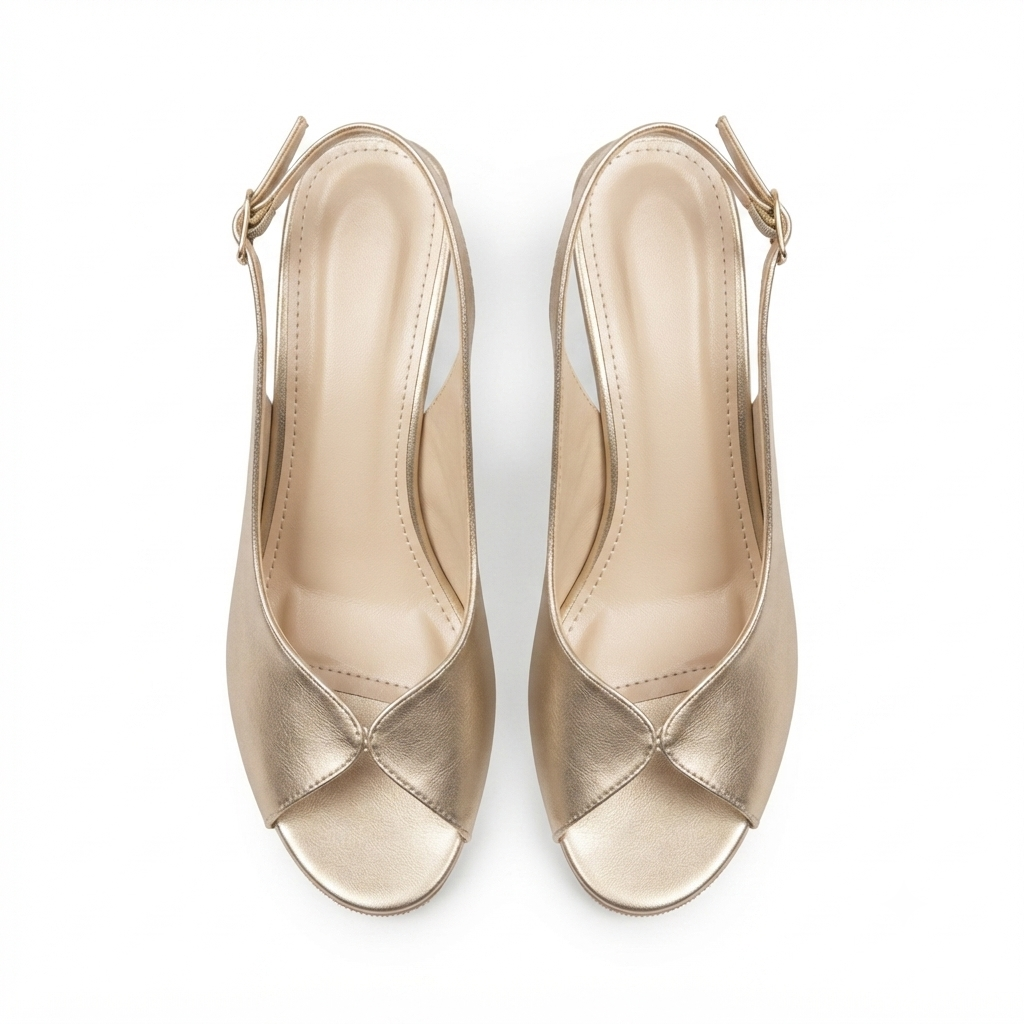 Tory Peep Toe Sling Back Block Heels