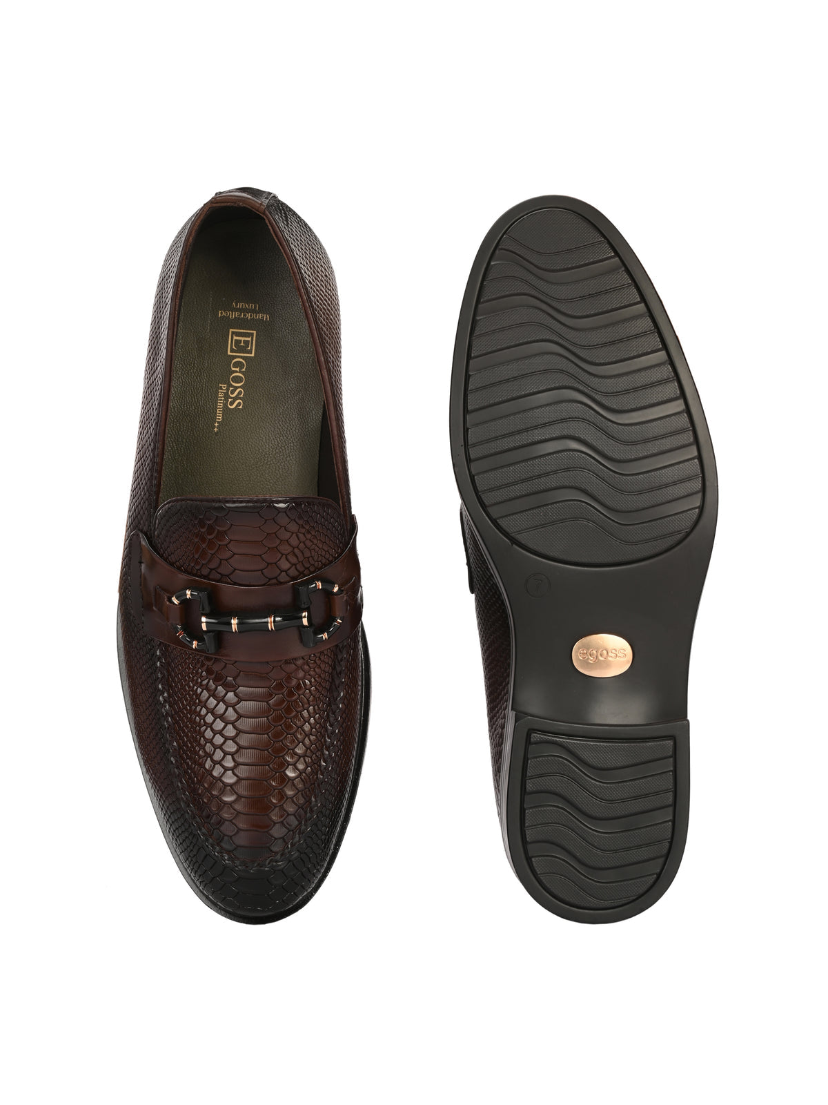 Oliver Textured Leather Buckle Loafers - The Heels India