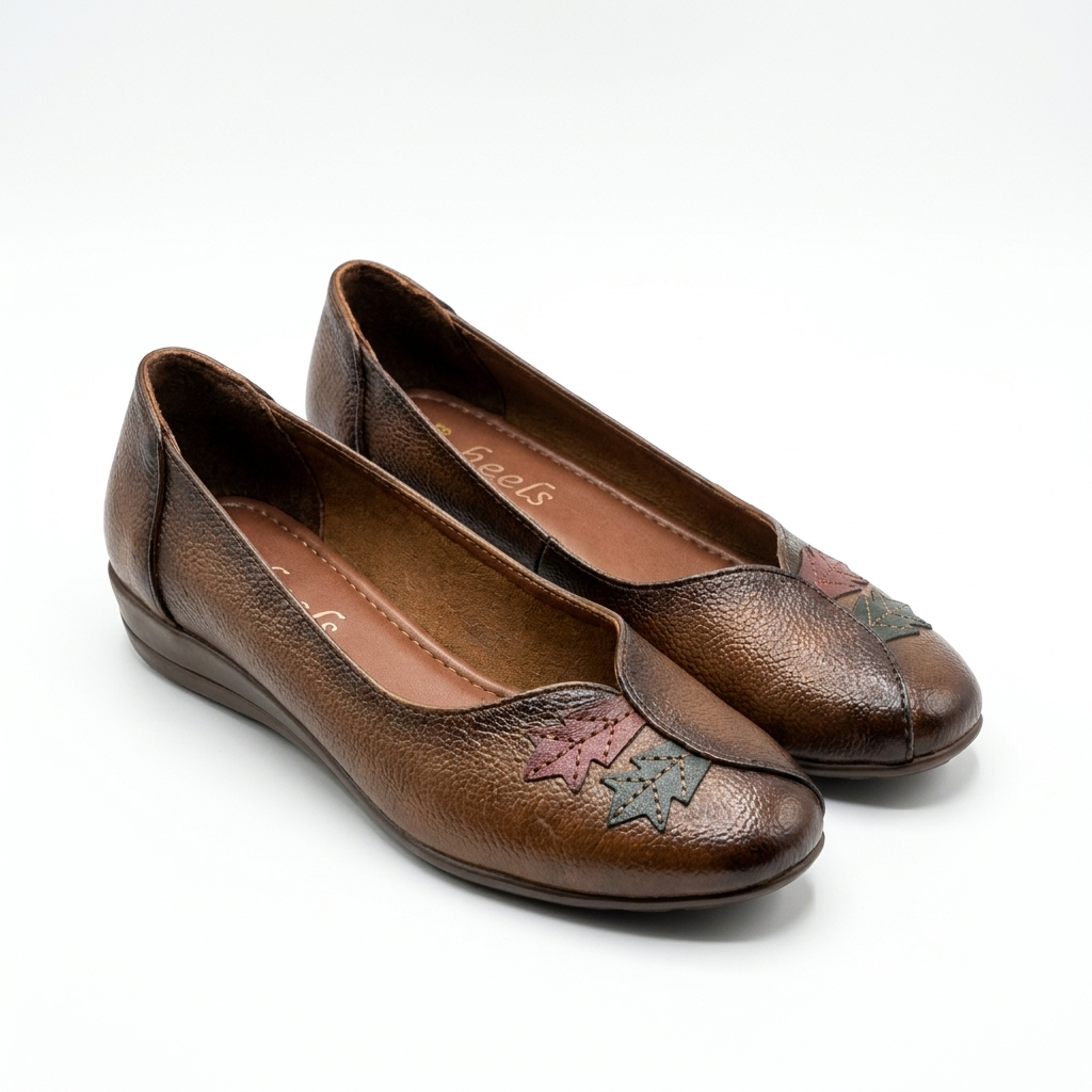 Maple Flora Leather Ballerinas