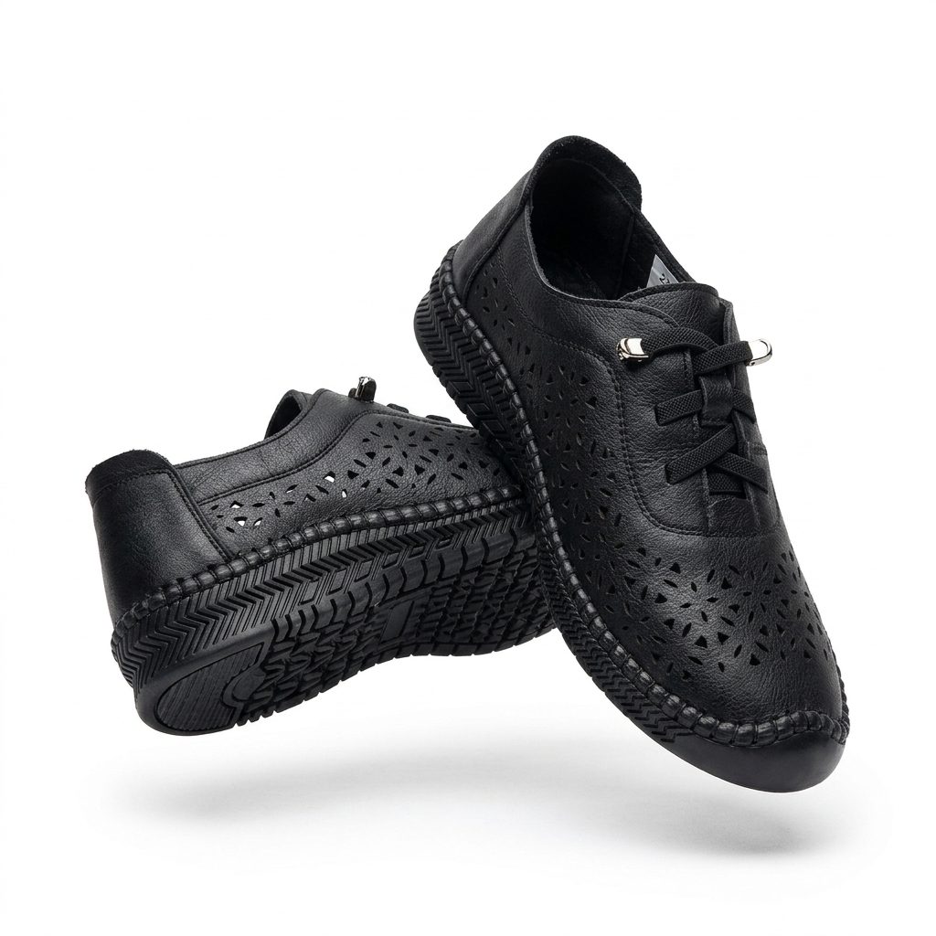 Toletti Casual Leather Perforated Everyday Sneakers - The Heels India