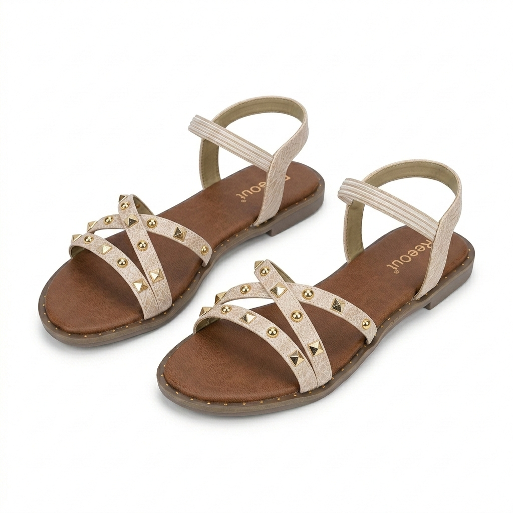 Alor Studded Flat Summer Comfort Sandals - The Heels India