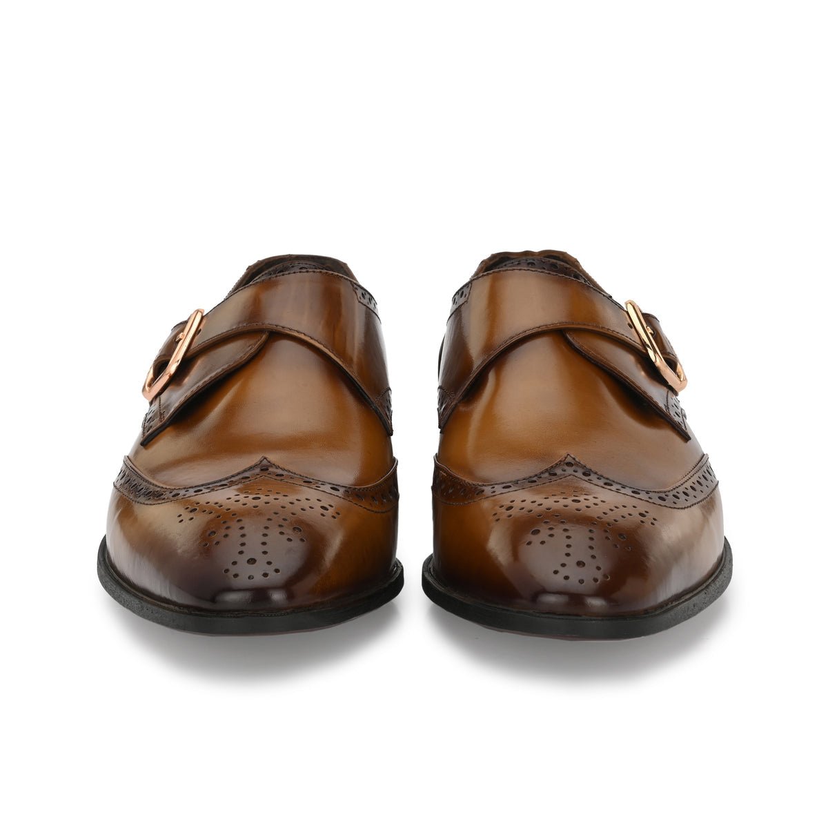 Franko Leather Semi Brogue Monks