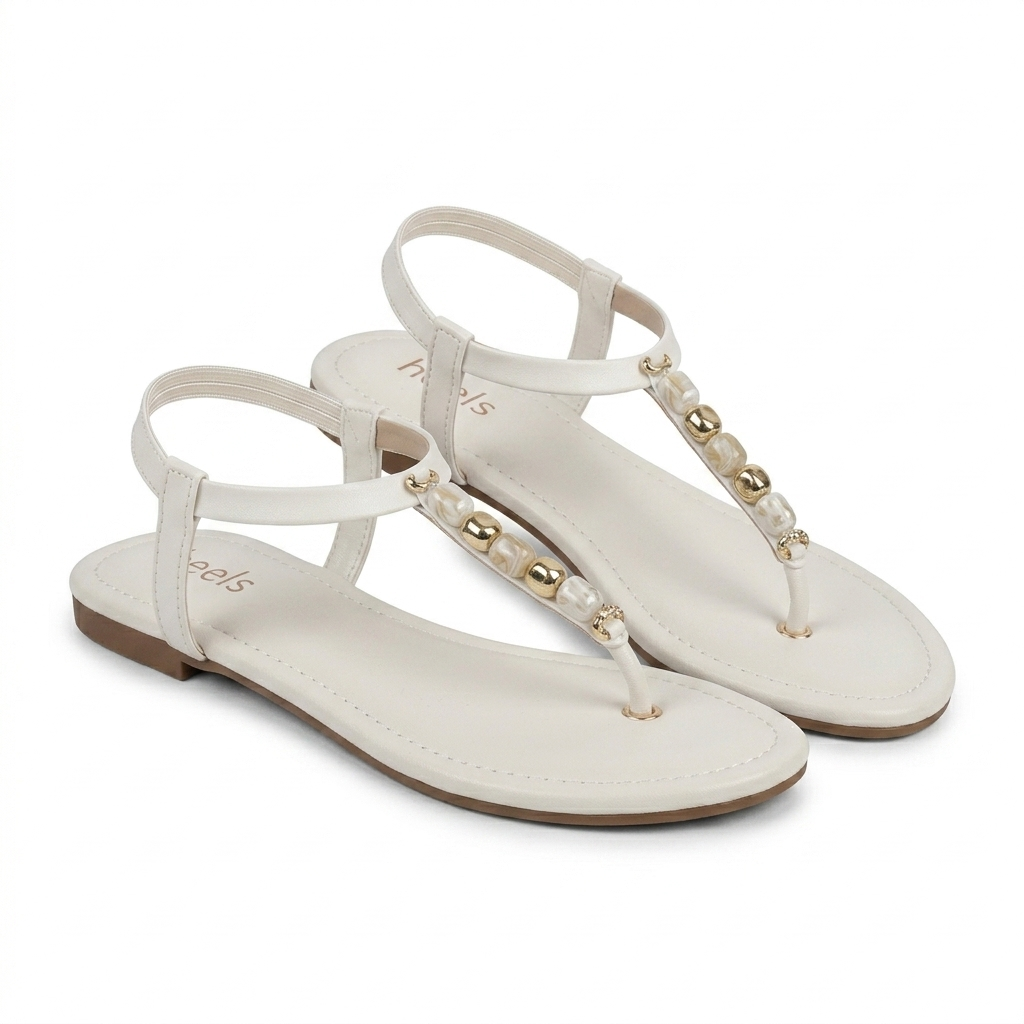 Kia Cushioned Back Elastic Embellished Sandals