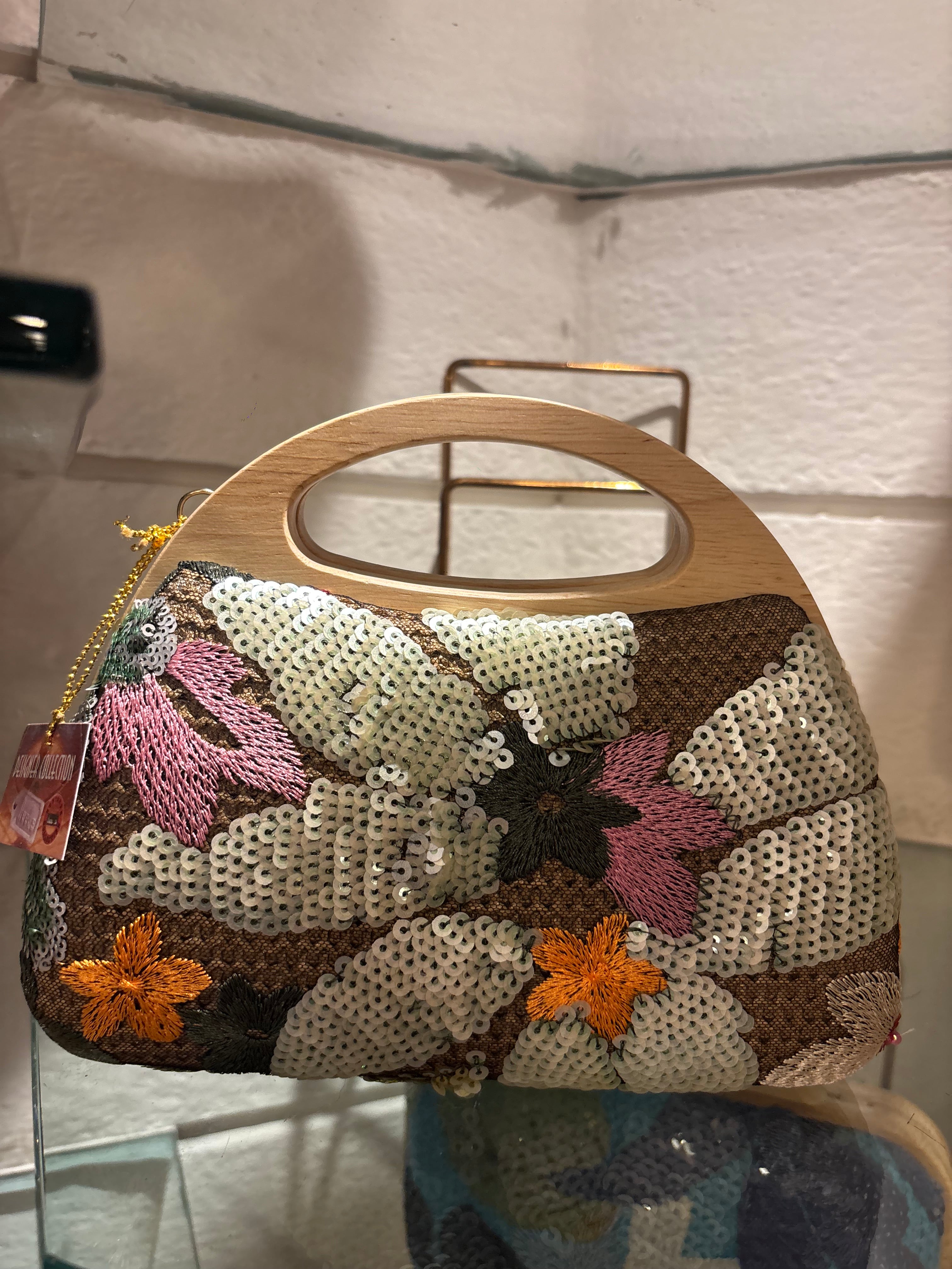 Crochet Wooden Box Sling Bags