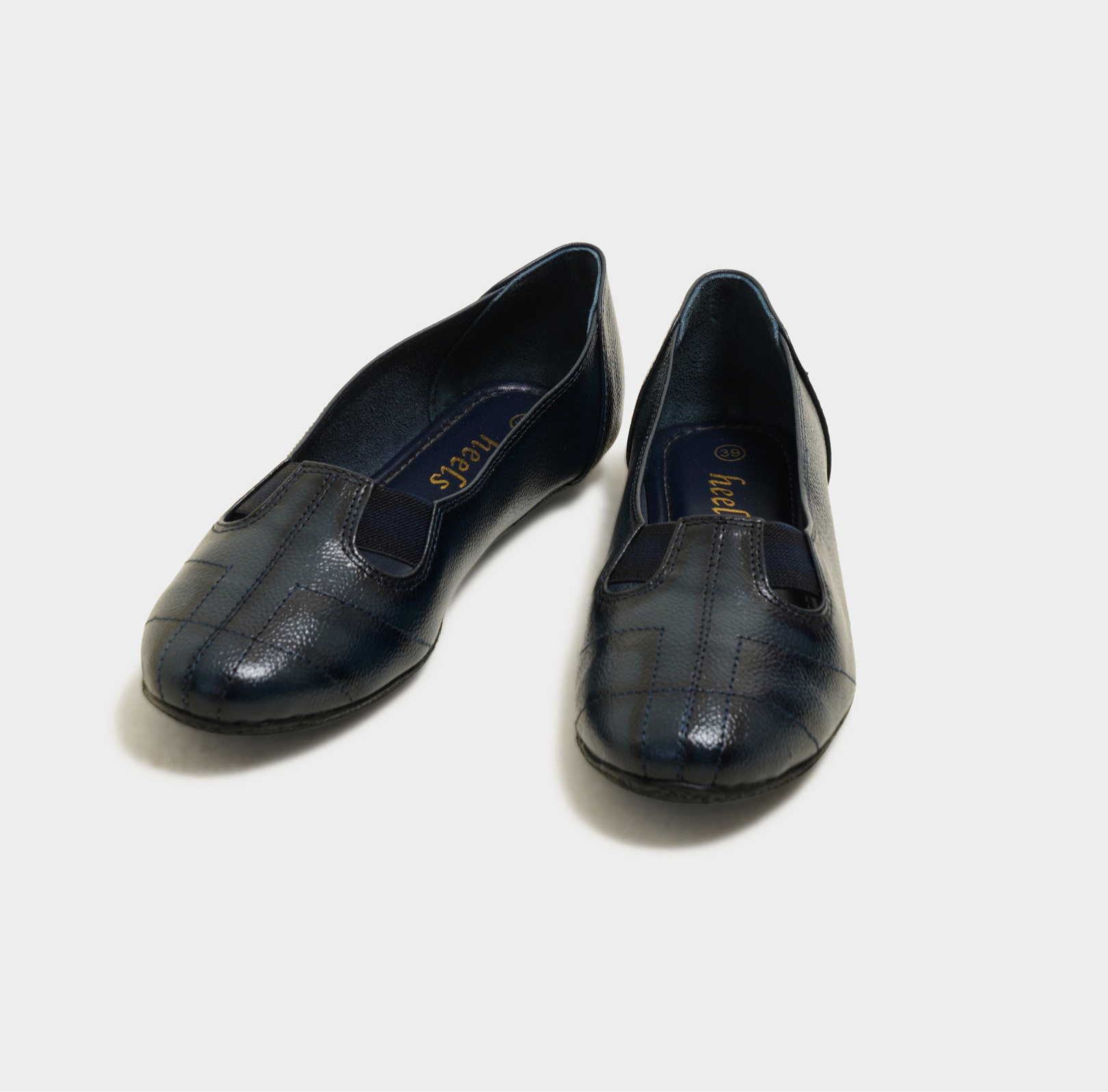 Olvier Blue Leather Ballerinas - The Heels India