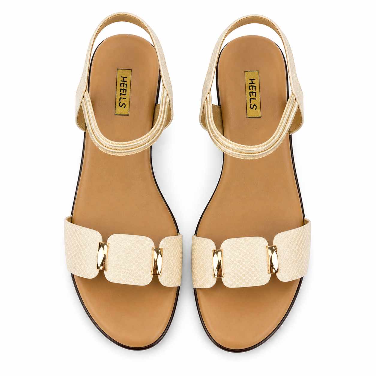 Audrey Back Elastic Strap Wedge Heel Sandals - The Heels India