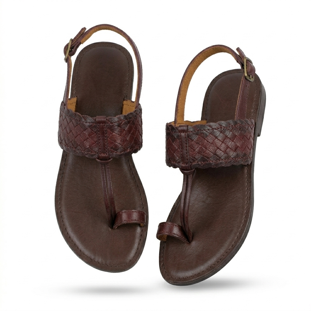 Venezia Woven Leather Flat Sandals