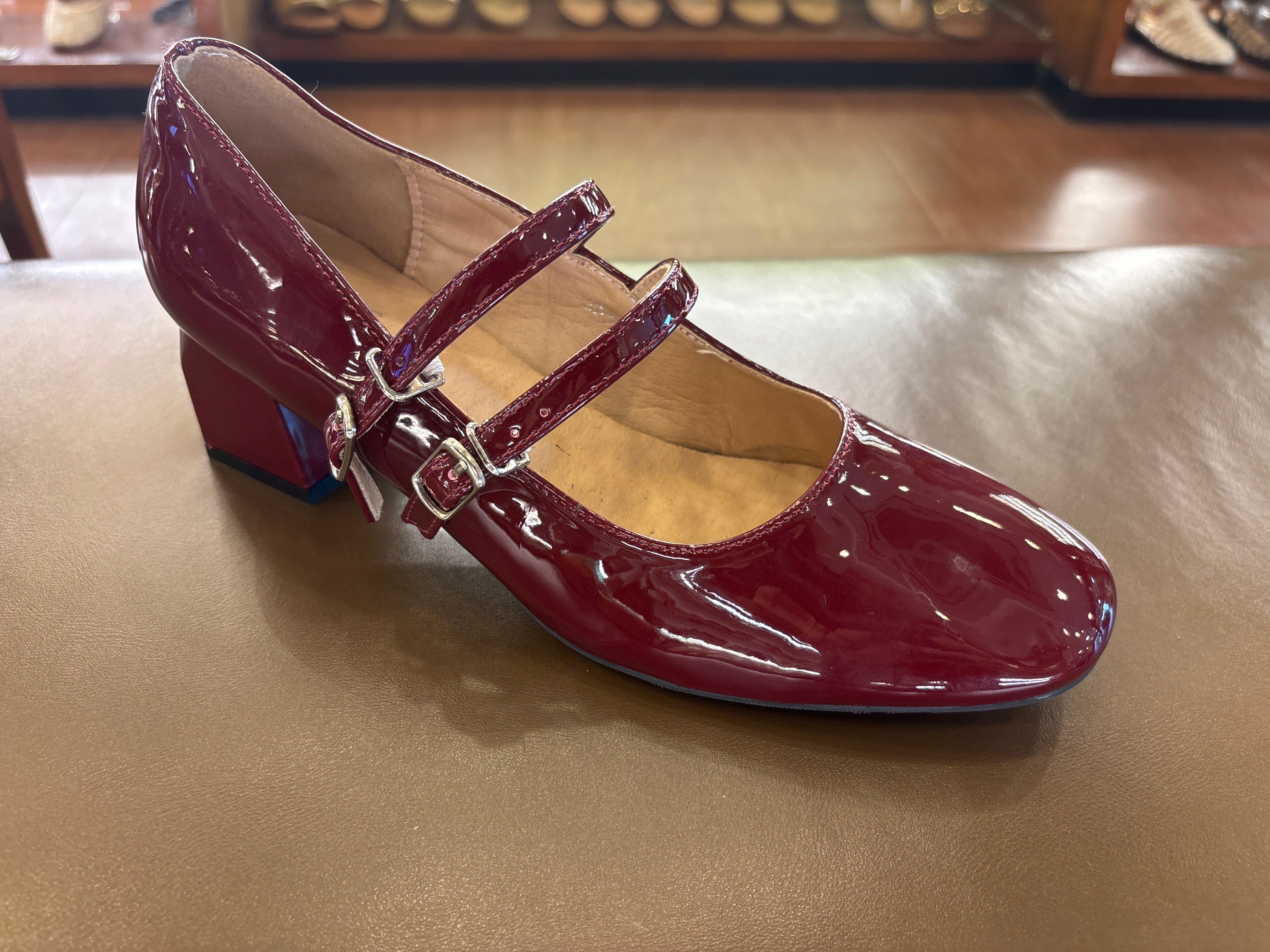 Beryl Patent Block Heel Mary Jane Strap Shoe - The Heels India