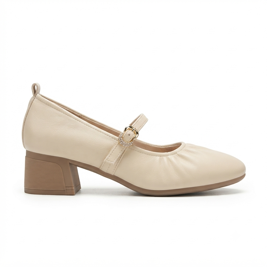 Carla Premium Mary Jane Block Heel Loafers