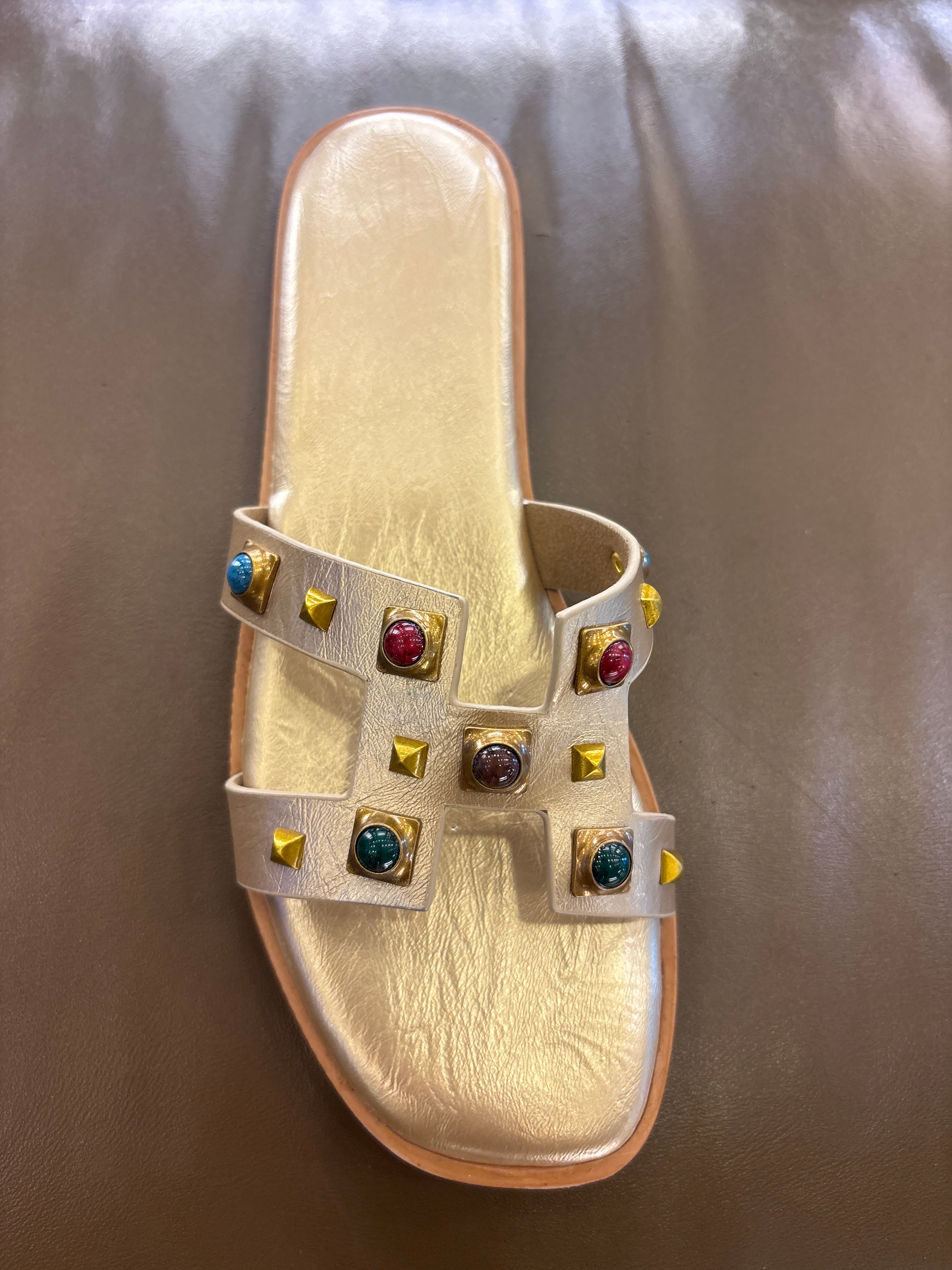 Julia Embellished Flat Summer Sliders - The Heels India