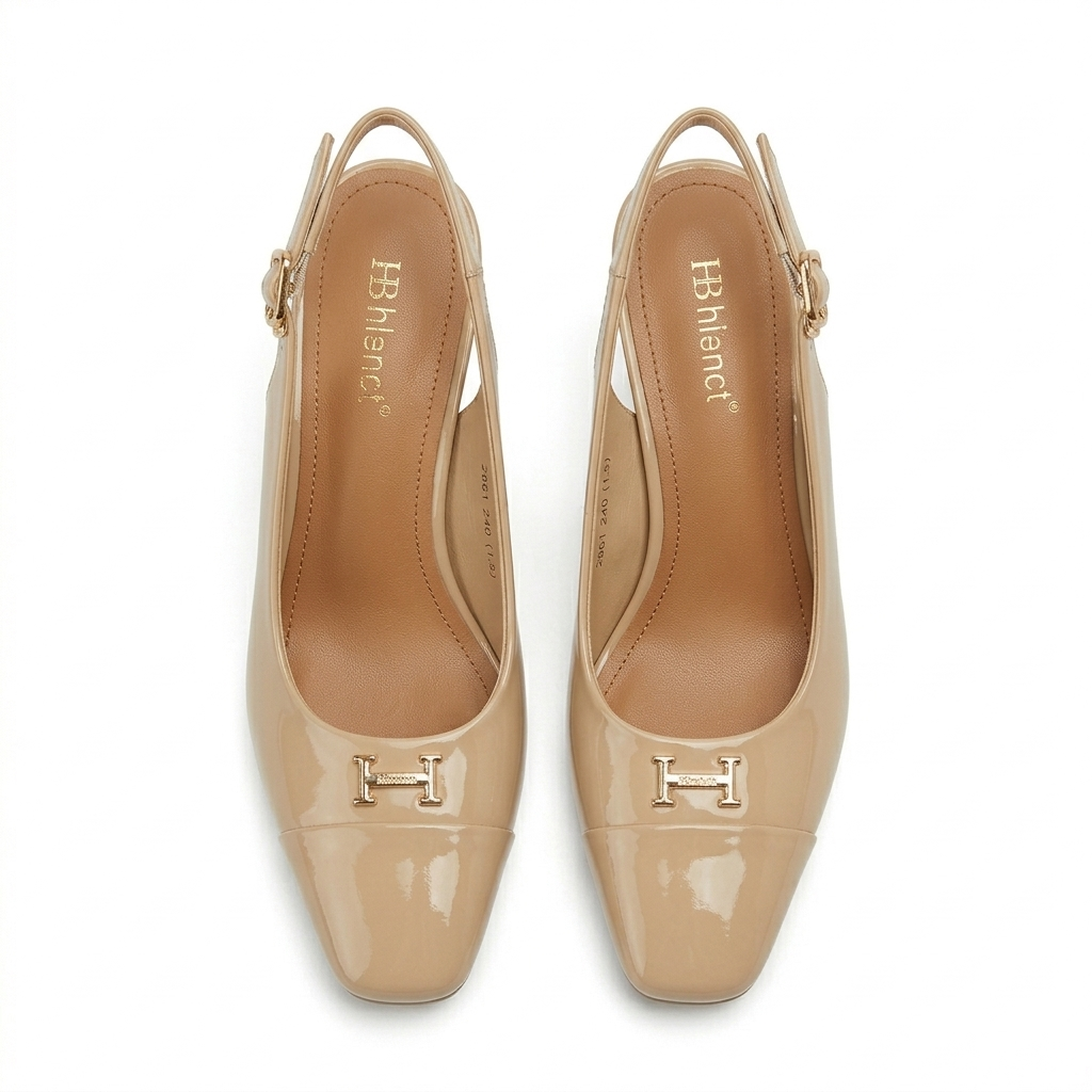 Julie Patent Sling Back Kitten Heels