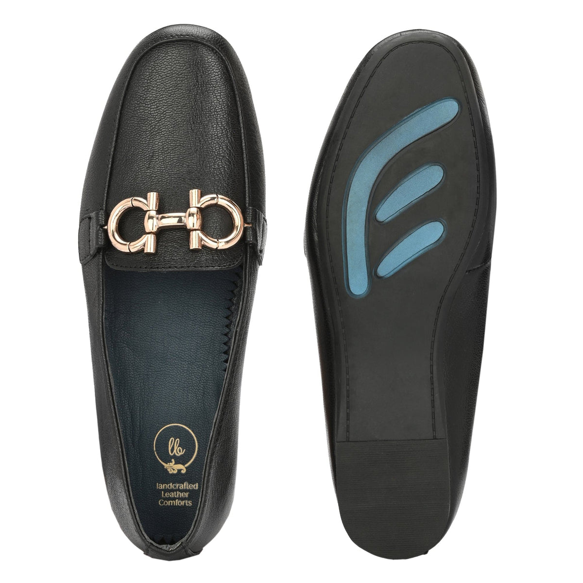 Donna Leather Buckle Ballerinas - The Heels India