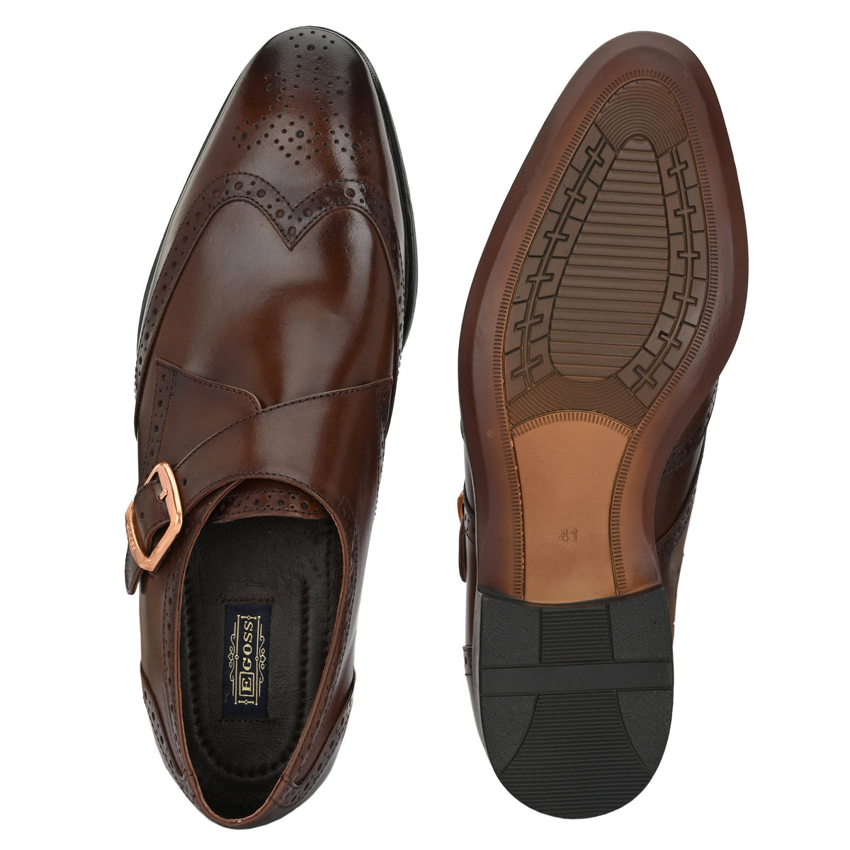 Franko Leather Semi Brogue Monks