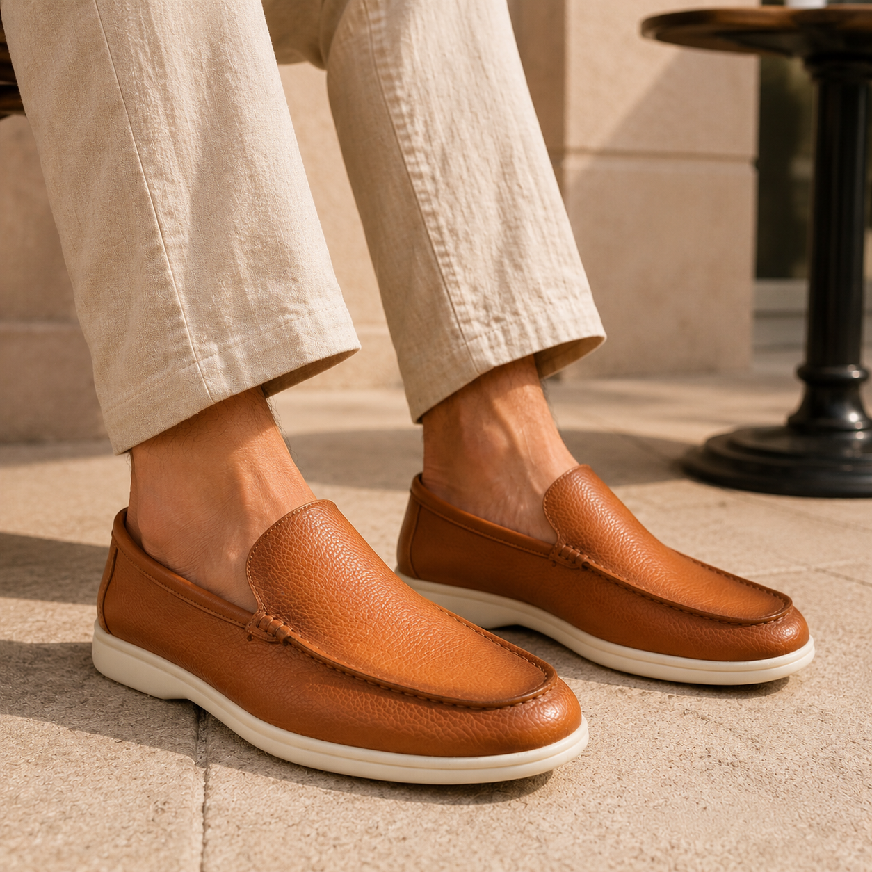 Delap Premium Leather Slip-On Loafers