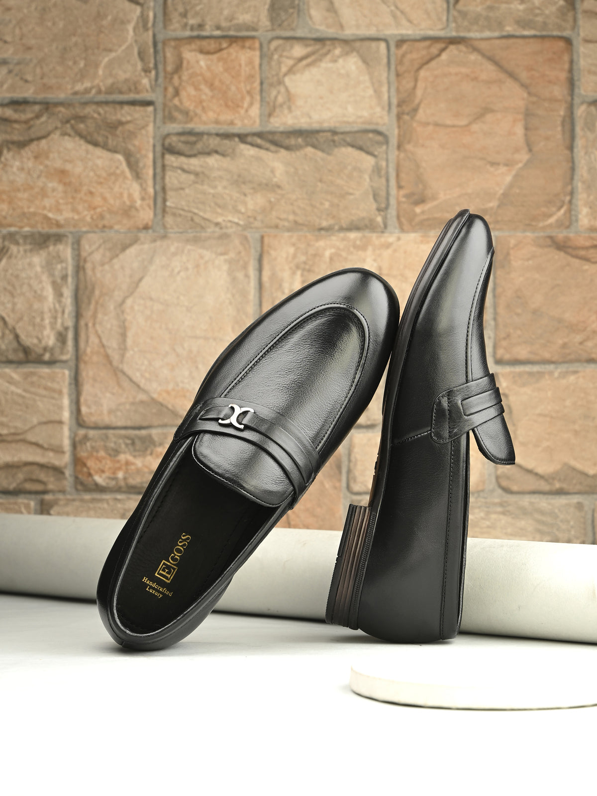 Jaydon Black Leather Formal Loafers