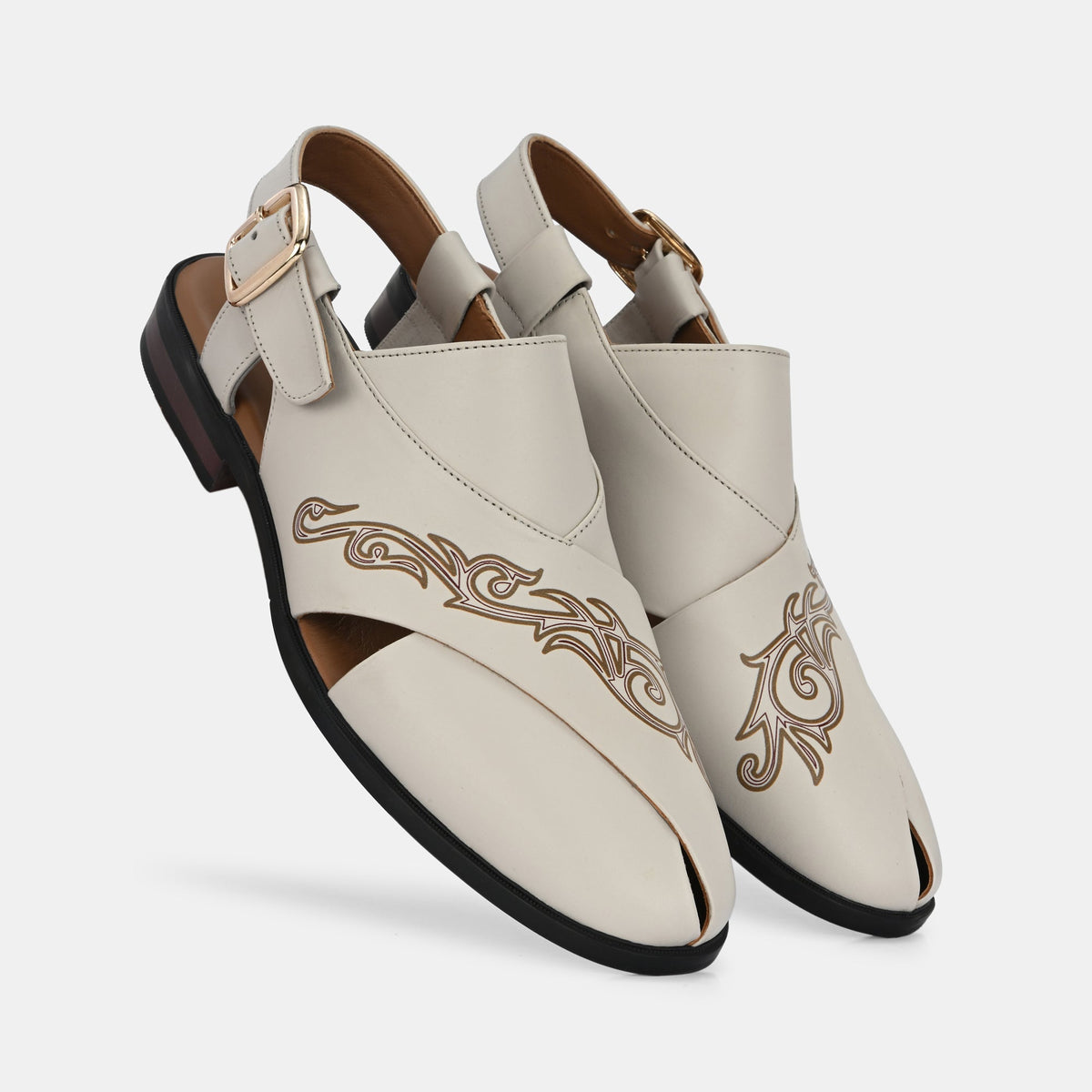 Noble Hand Painted Leather Peshawari Sandals