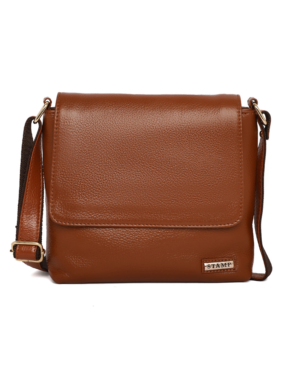 Tan Leather Crossbody Bag for women CBB1800 - The Heels India