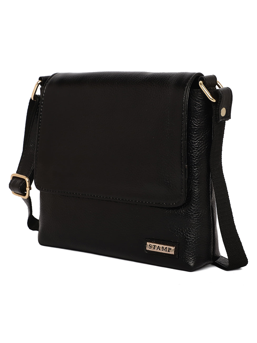 Black Leather Crossbody Bag for women CBB1800 - The Heels India