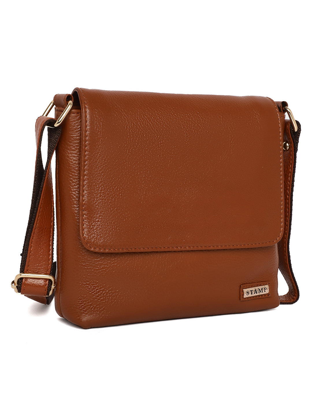 Tan Leather Crossbody Bag for women CBB1800 - The Heels India