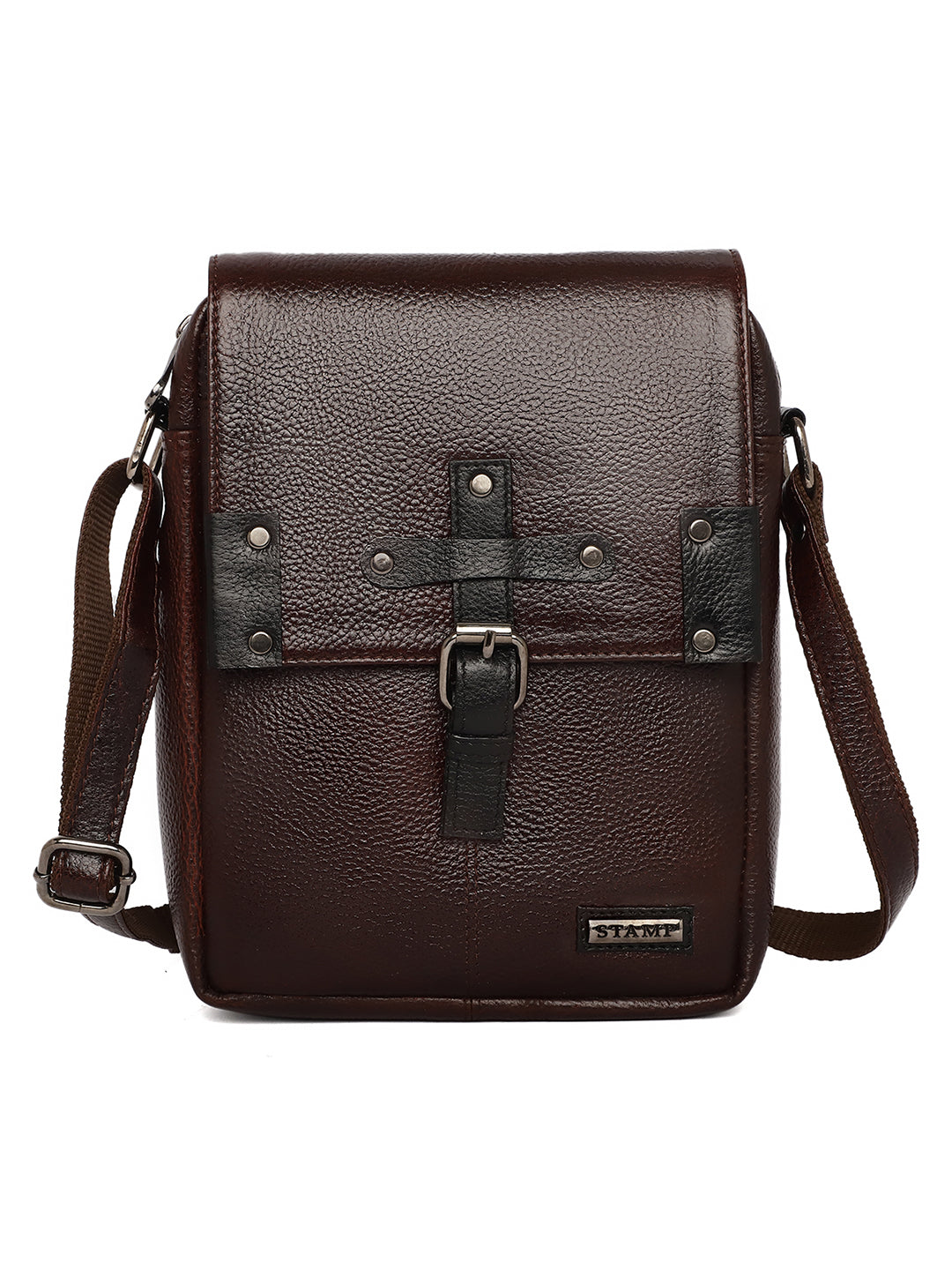 Brown Leather Crossbody Bag CBB2200 - The Heels India