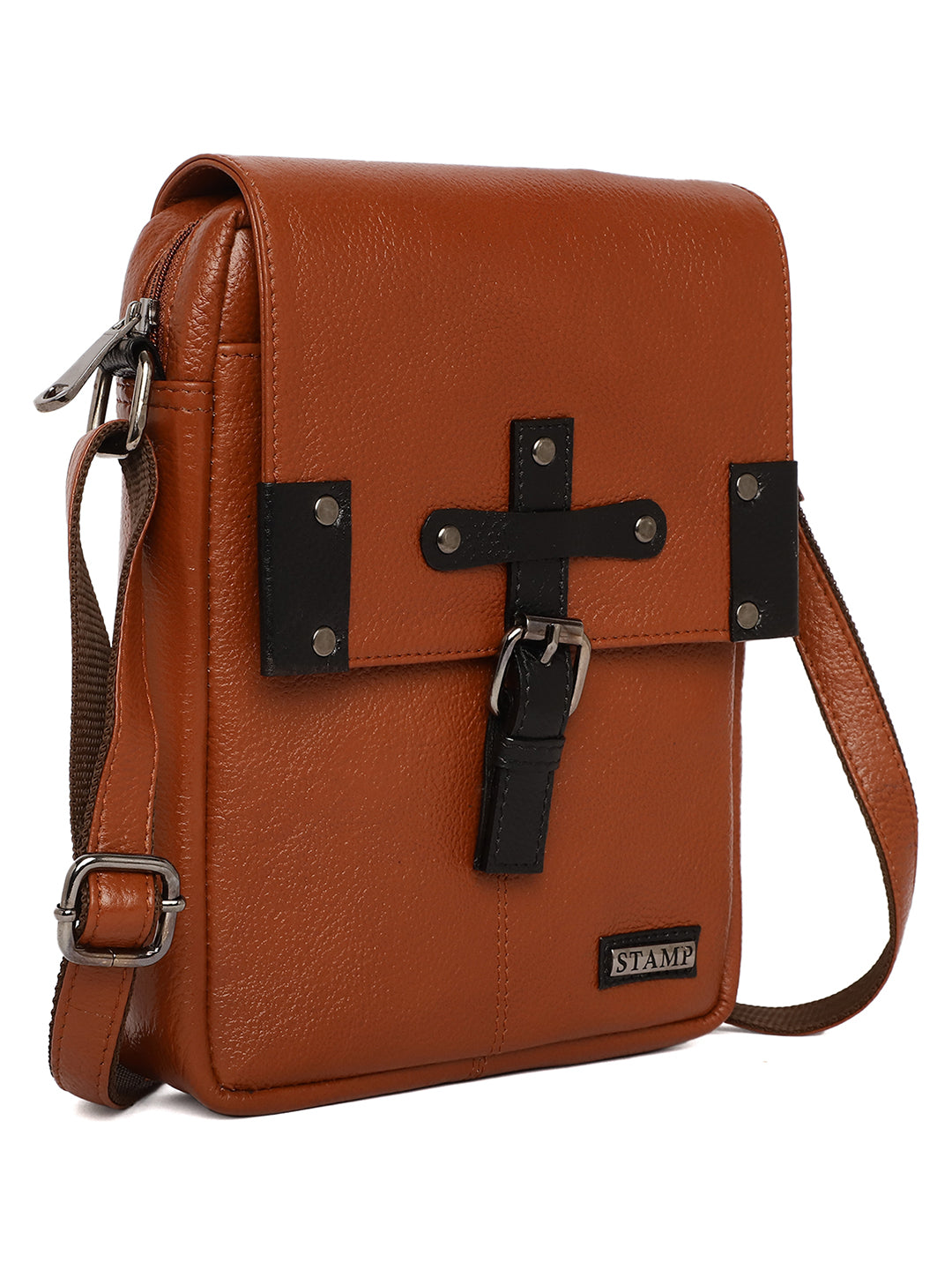 Tan Leather Crossbody Bag CBB2200 - The Heels India