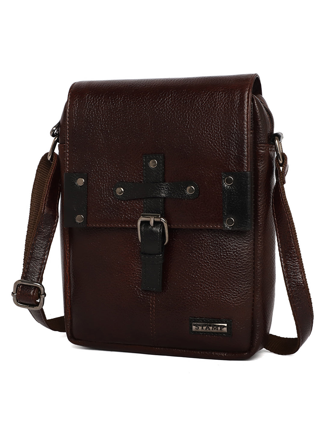 Brown Leather Crossbody Bag CBB2200 - The Heels India