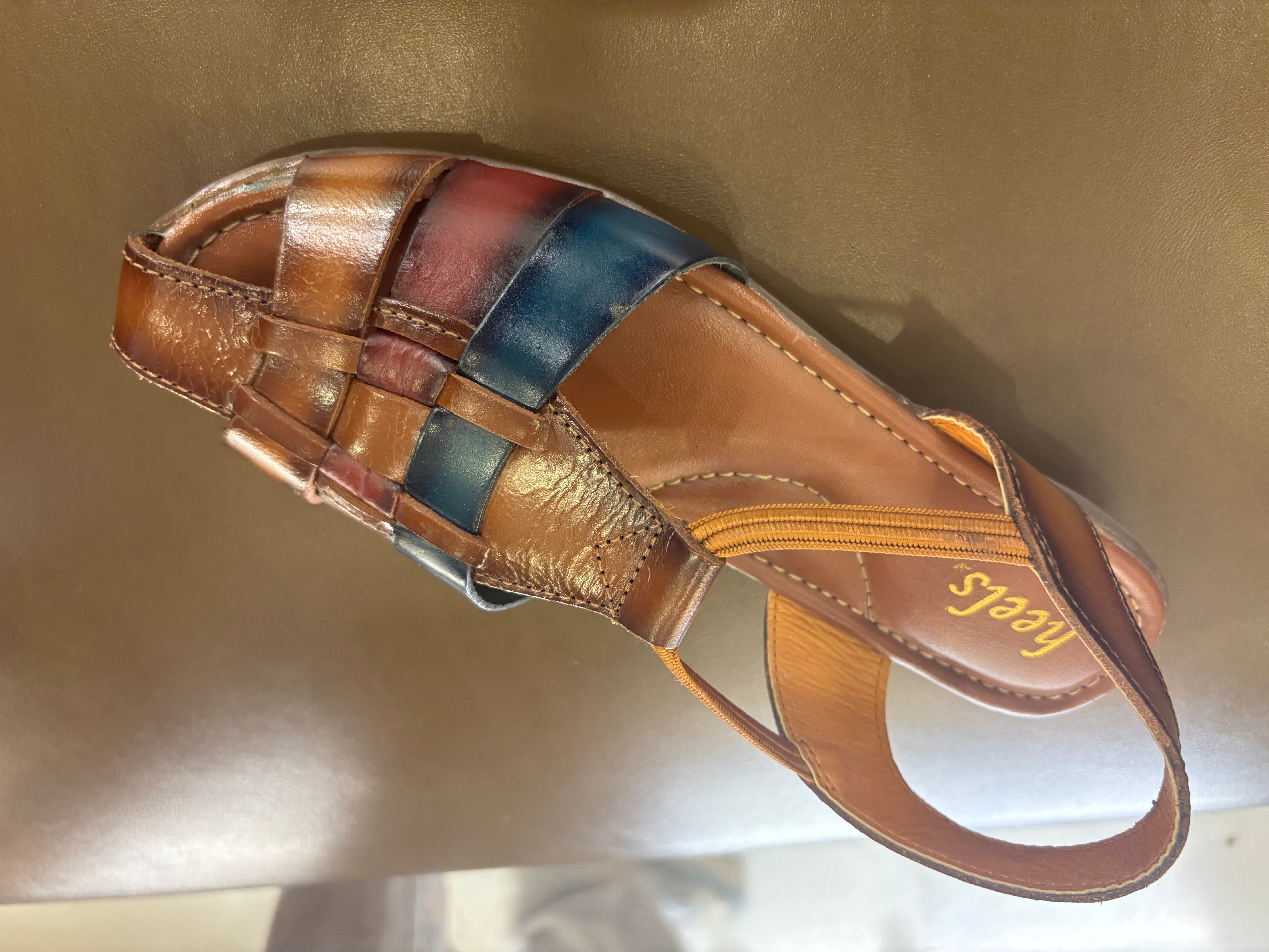 Alvira Ethnic Leather Roman Sandals