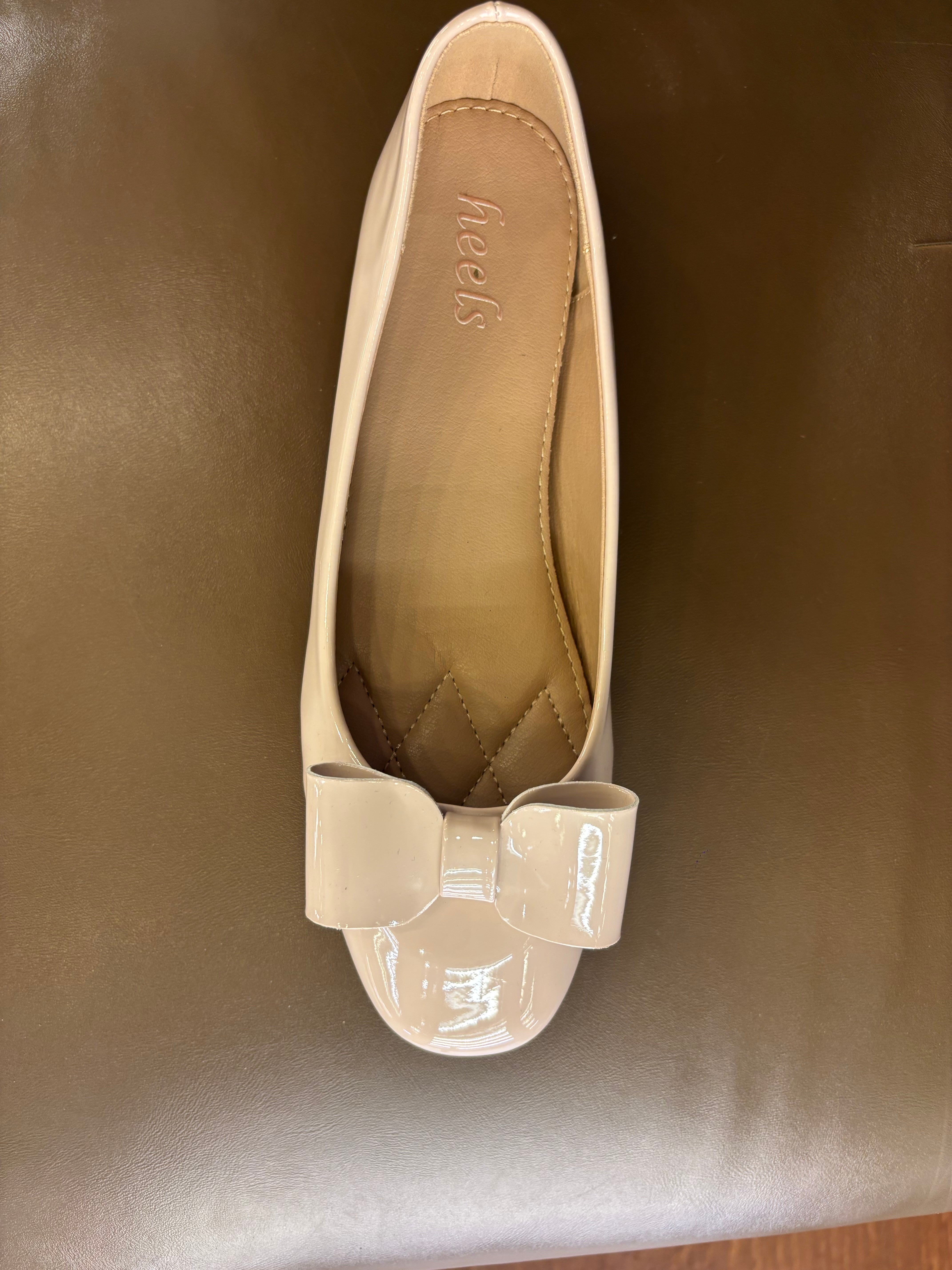 Cherie Cushioned Flat Bow Patent Ballerinas - The Heels India