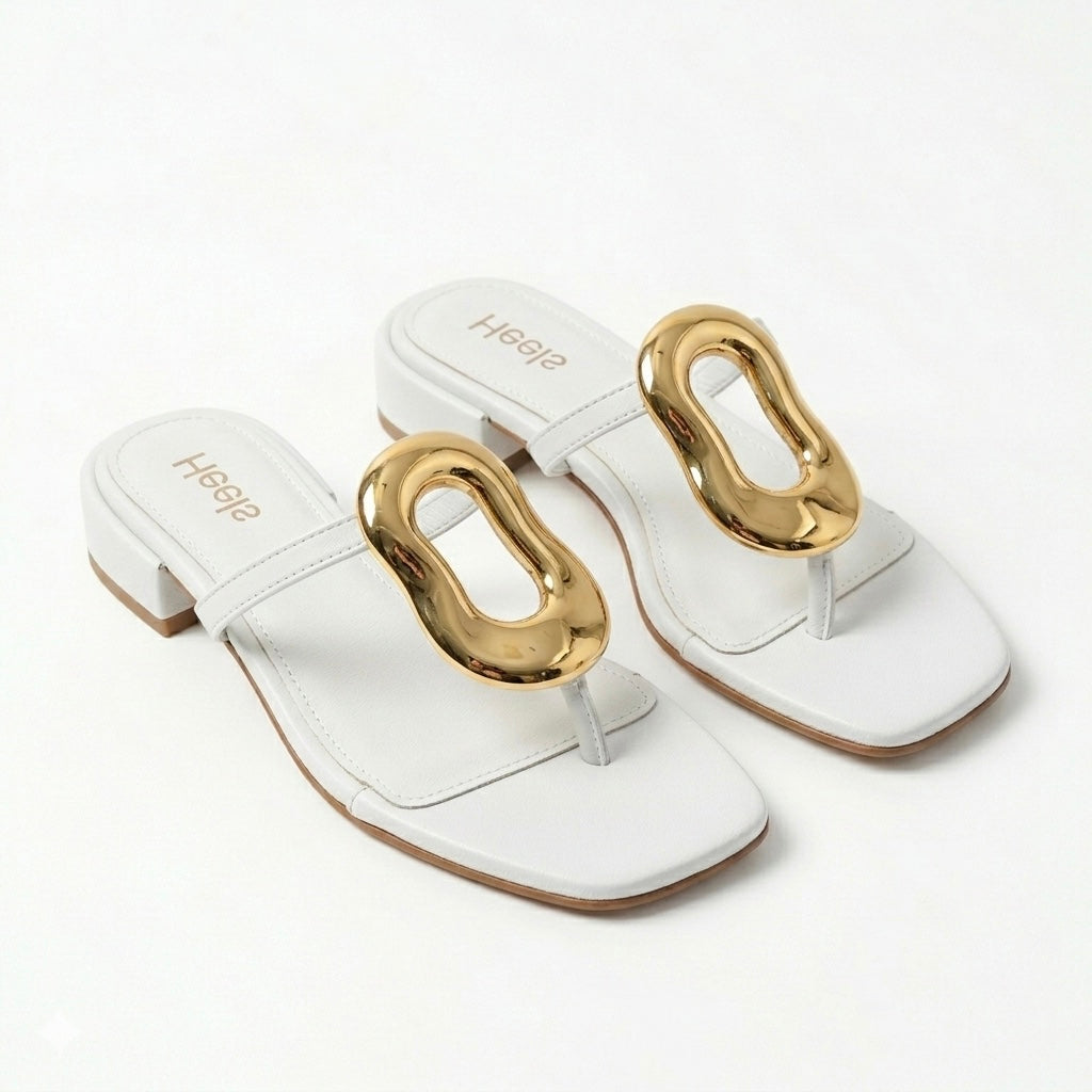 Nova Buckled Summer Mid Heel Sliders
