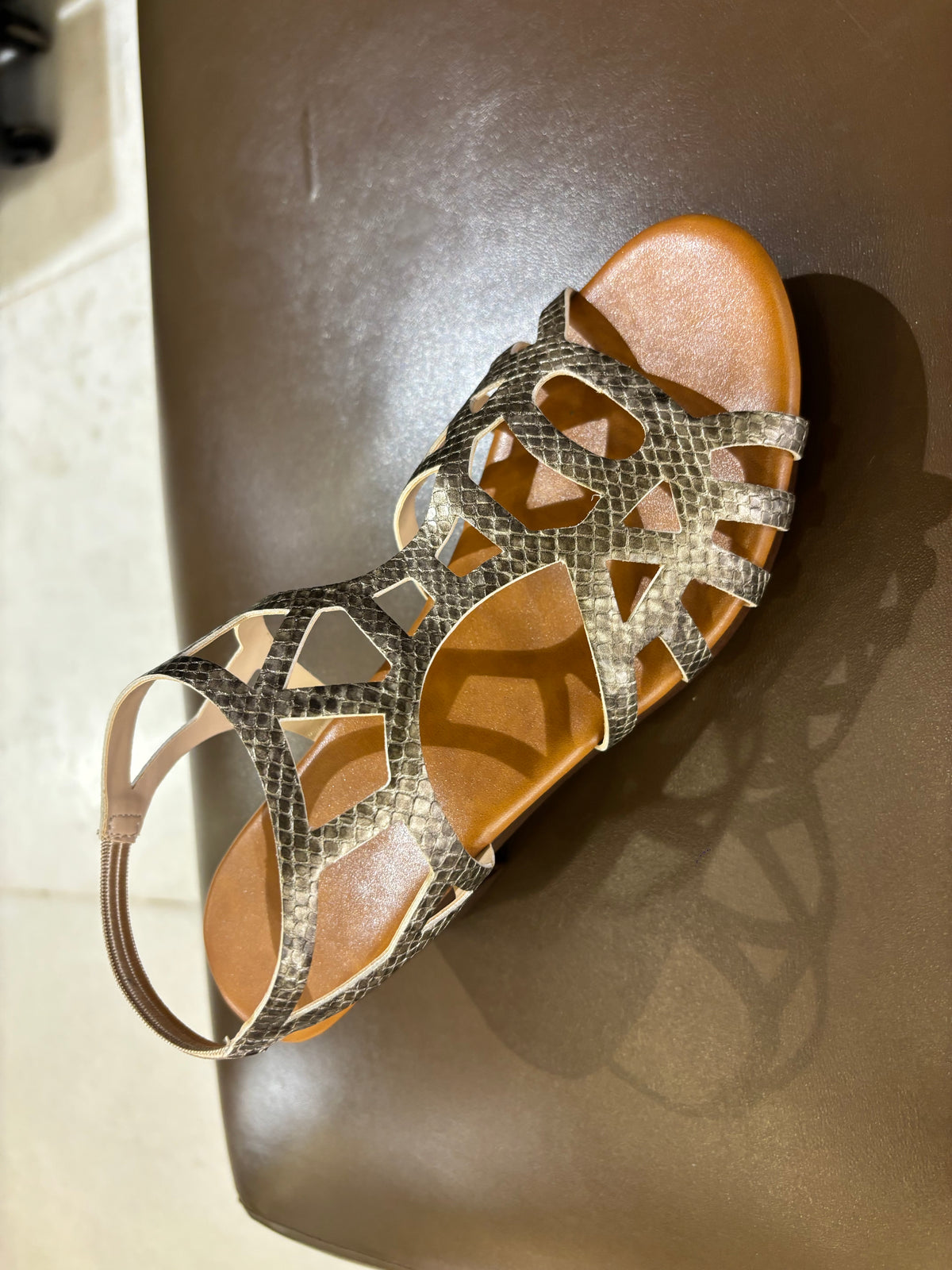 Kylin Platform Gladiator Peep Toe Block Heel Sandals in Gold - The Heels India