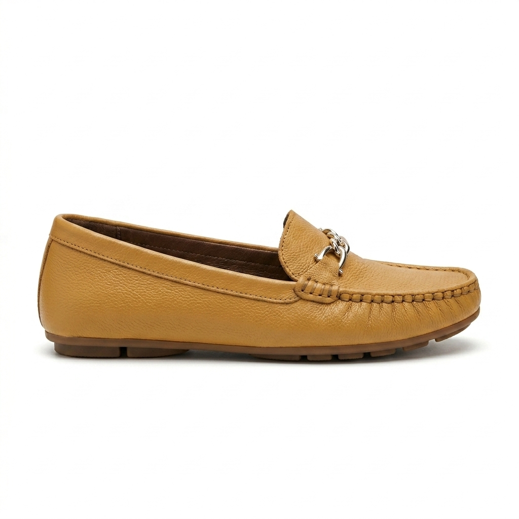 Kia Buckled Leather Memory Cushion Loafers