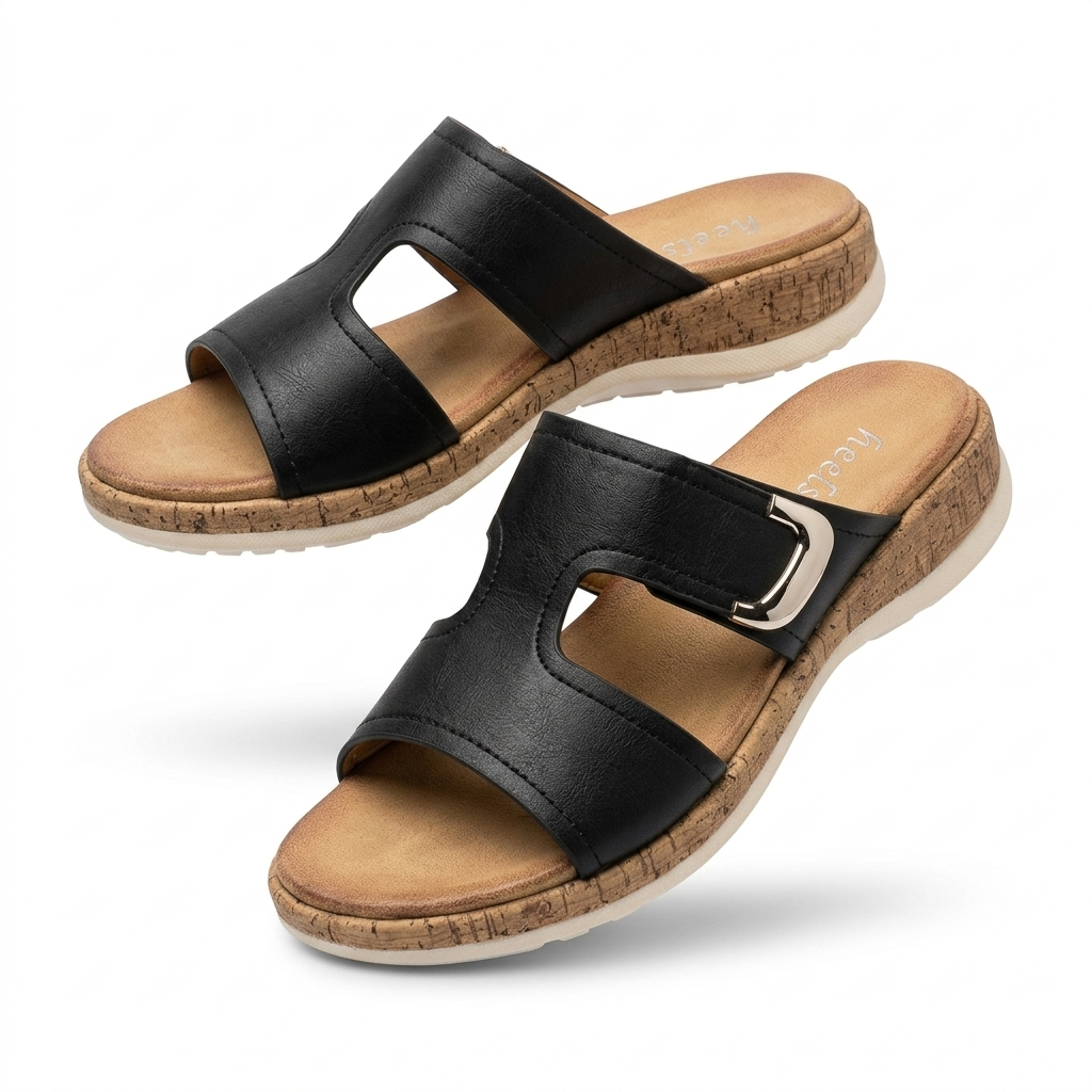 Belinda Comfort Slippers – Cushioned Velcro Strap - The Heels India