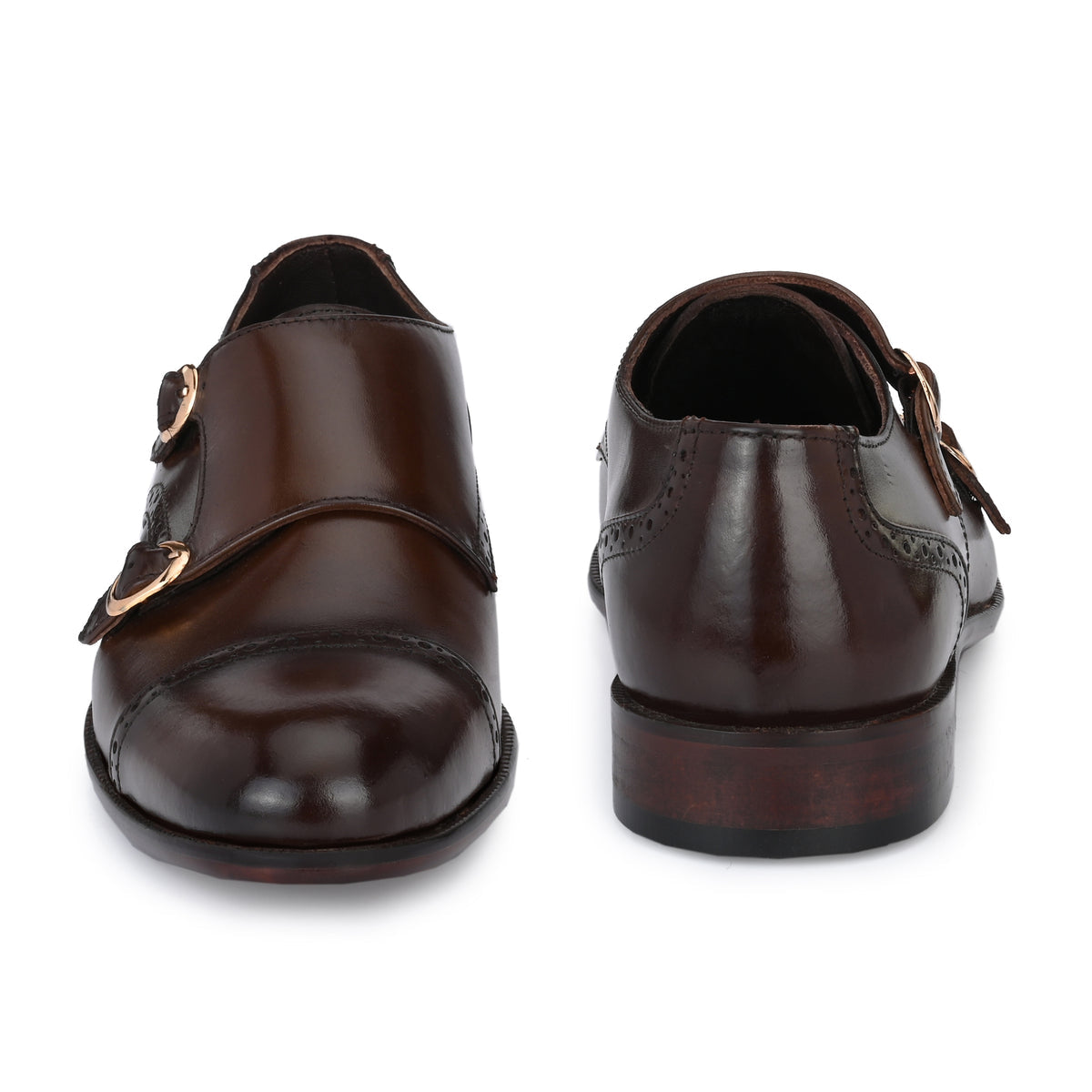 Clayton Brown Leather Double Monks