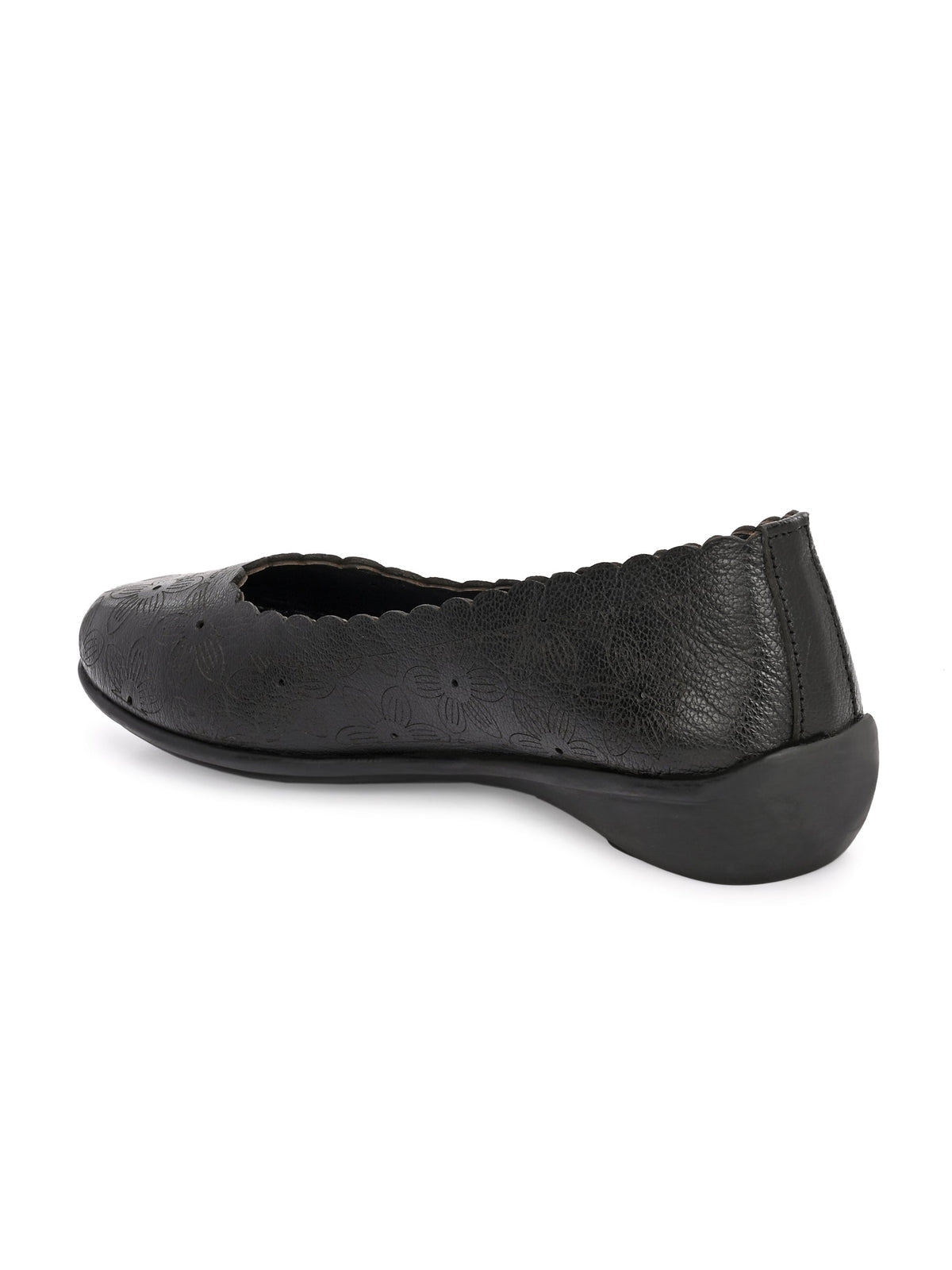 Giva Perforated Cushioned Leather Ballerinas