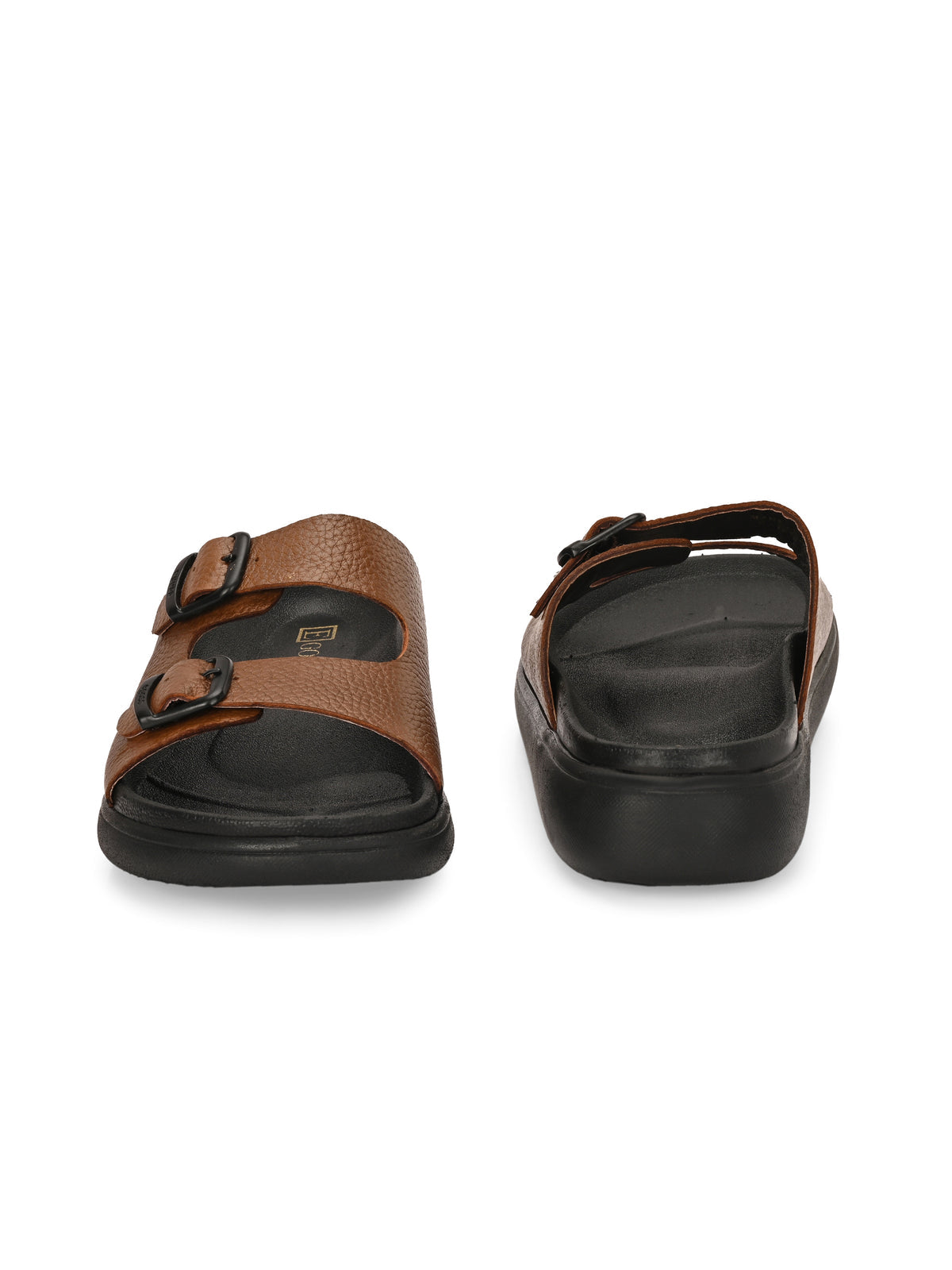 Kai Double Strap Leather Sliders