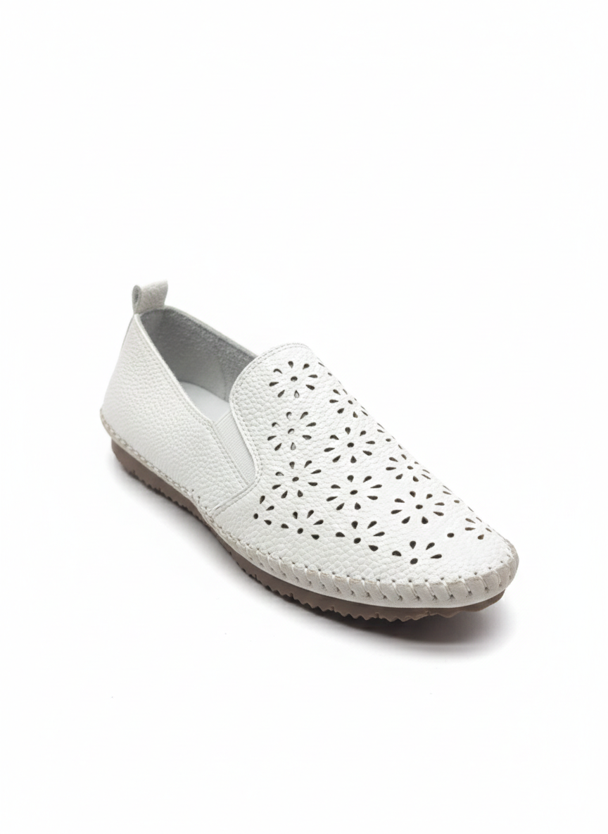 Marbella Summer Perforated Cushioned Espadrille Loafers - The Heels India