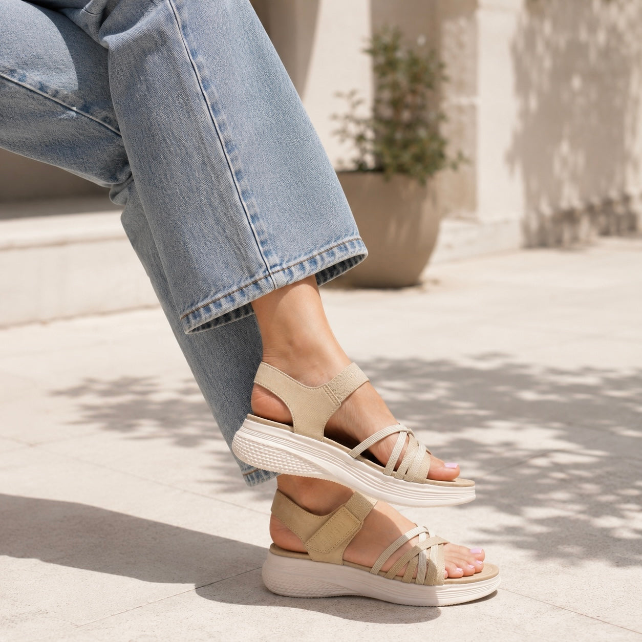 Yueli Velcro Comfort Summer Sandals
