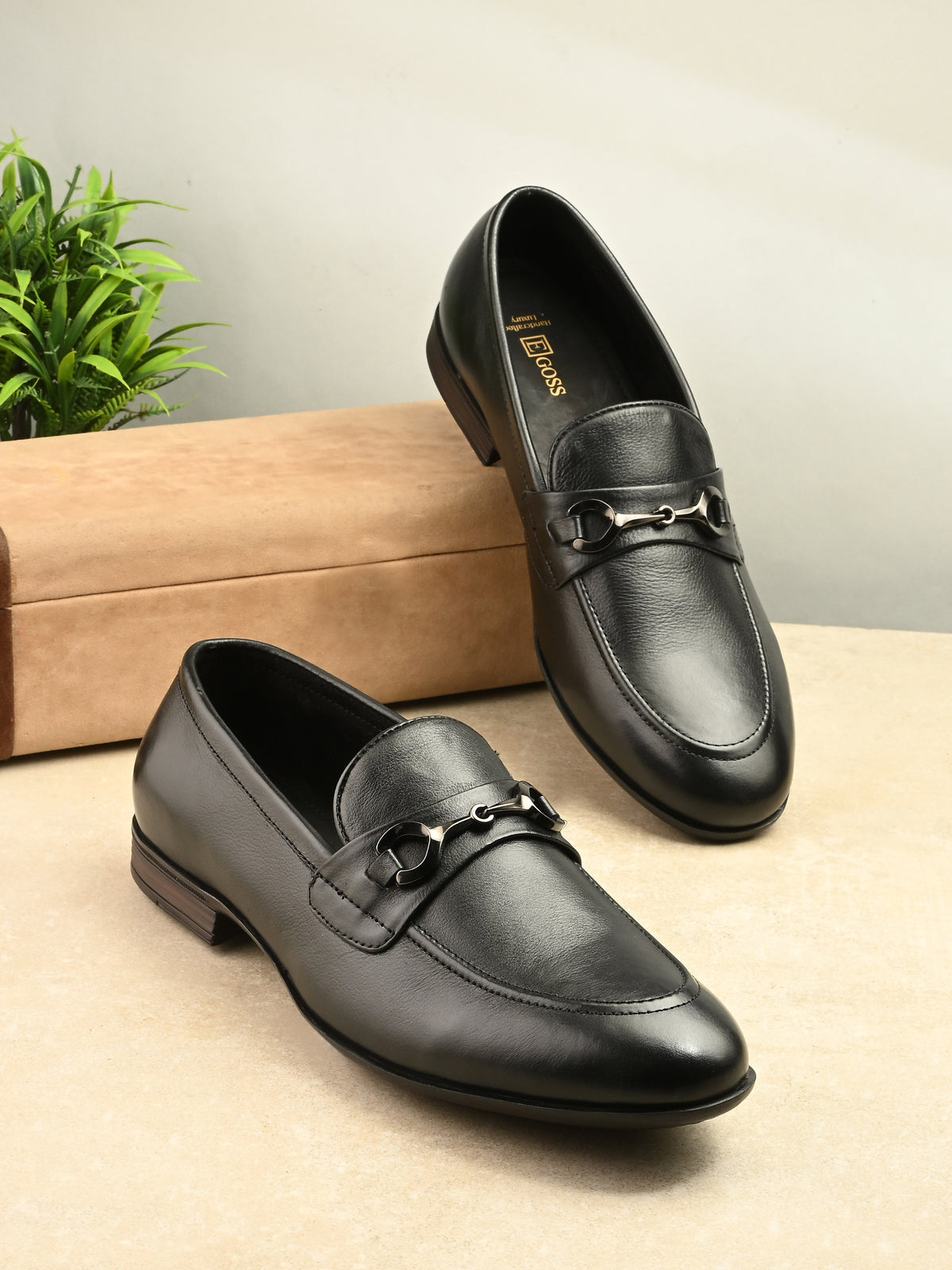 Reece Buckled Leather Loafers